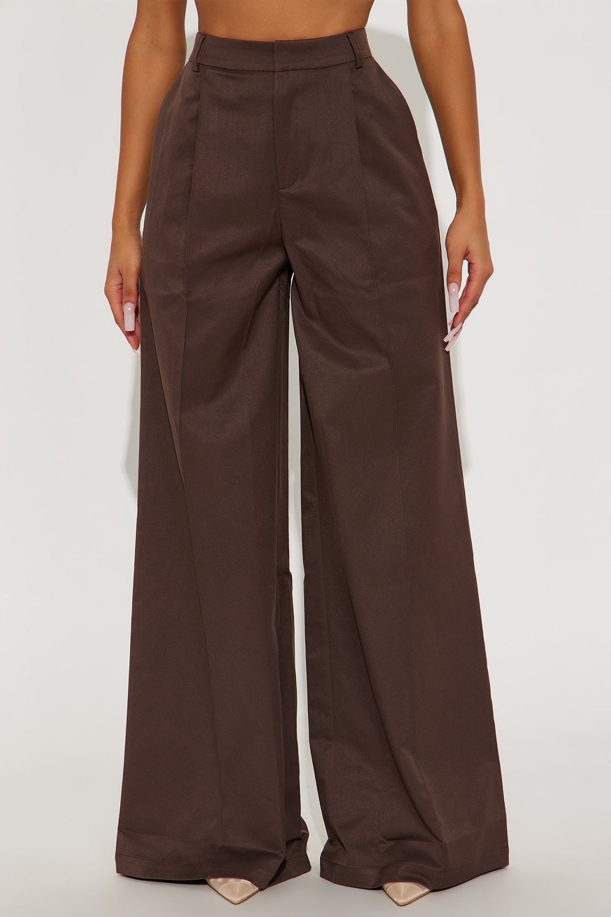 Denise Wide Leg Pant 33″ - Brown