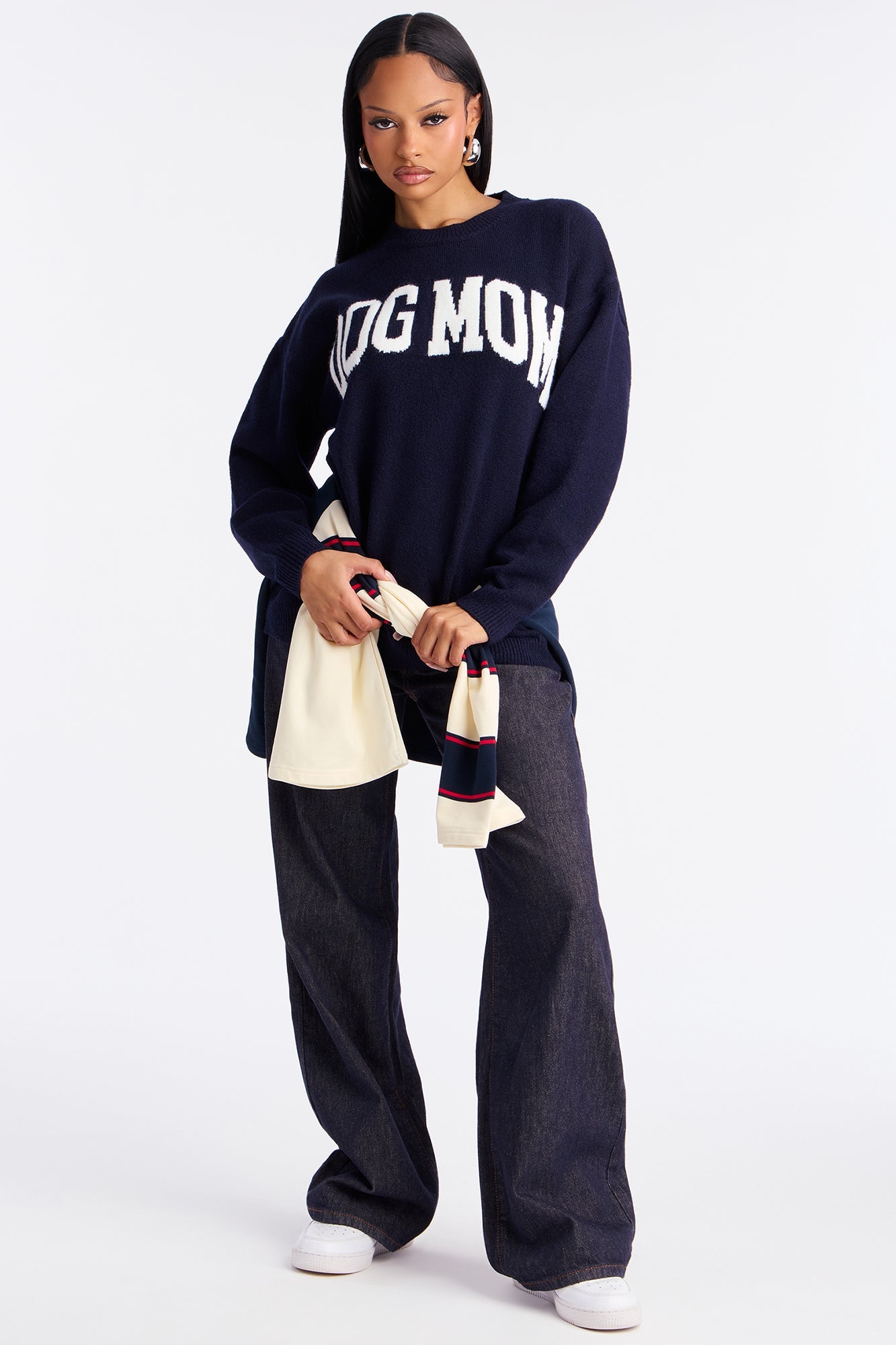 Dog Mom Sweater - Navy/combo