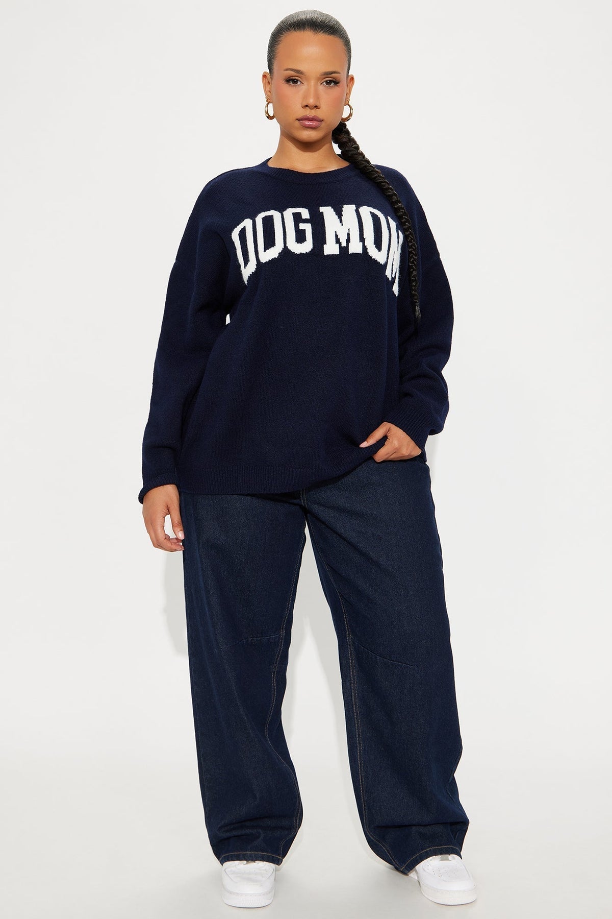 Dog Mom Sweater - Navy/combo