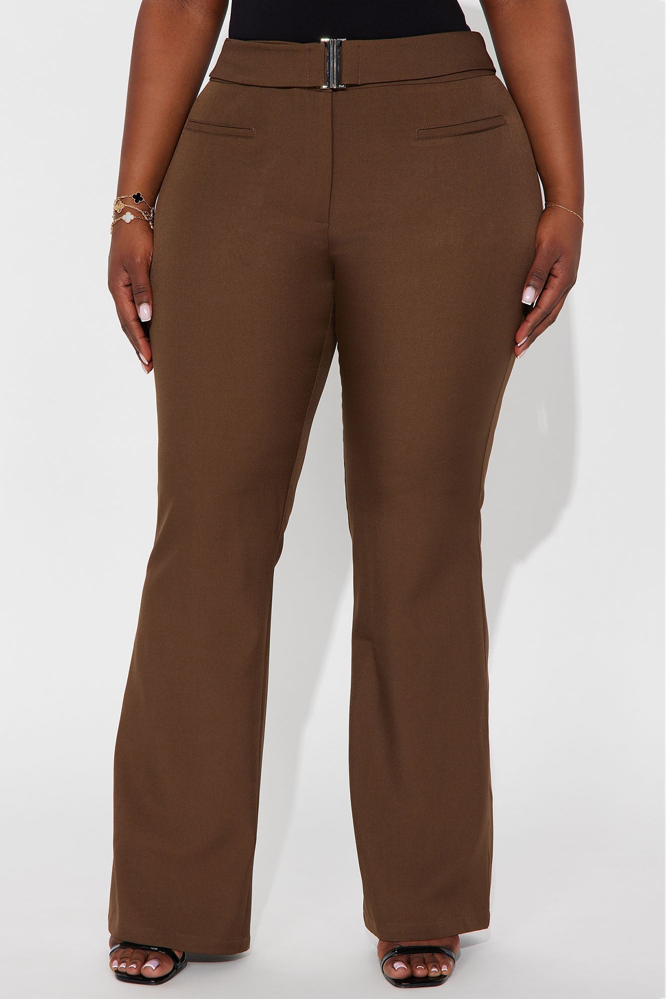 Giana Belted Trouser Pant 33″ - Brown