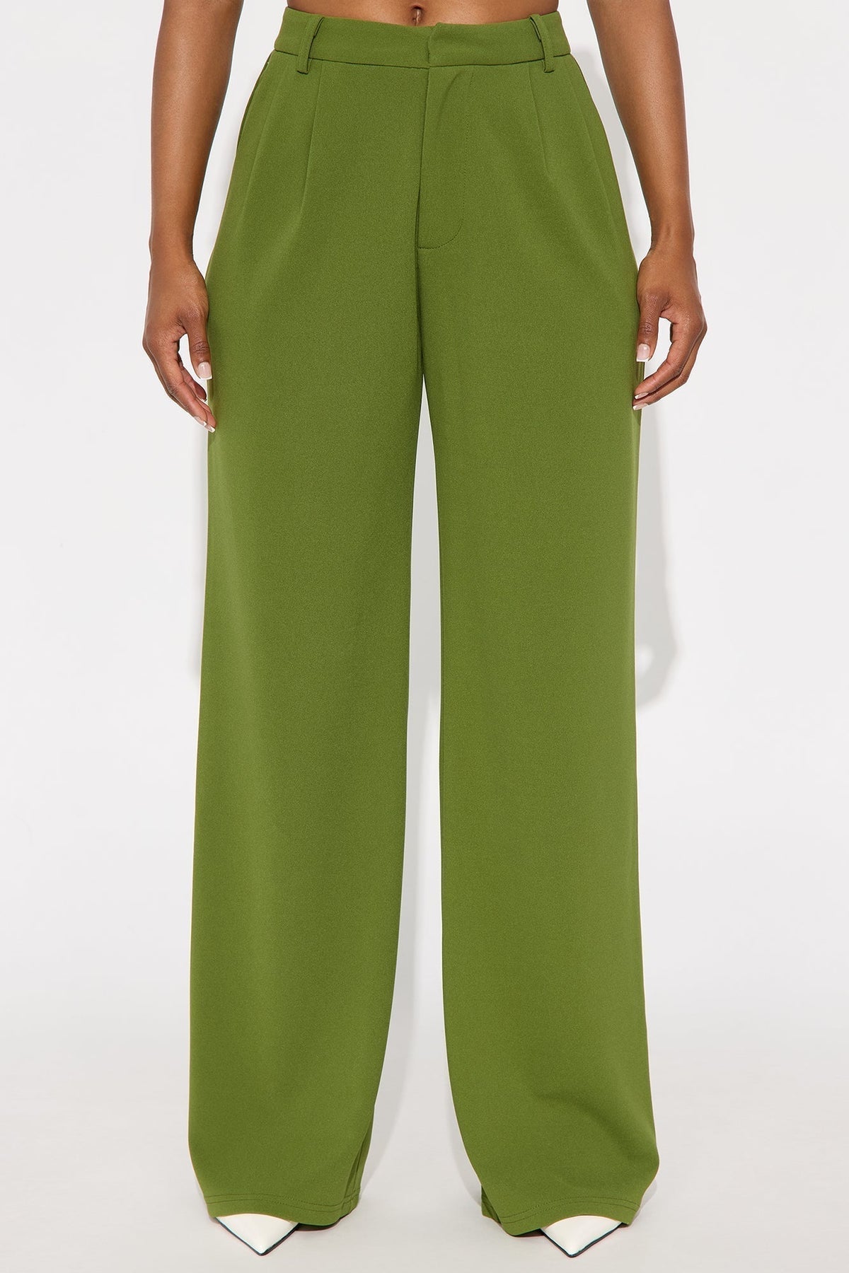 Elma Wide Leg Trouser - Green