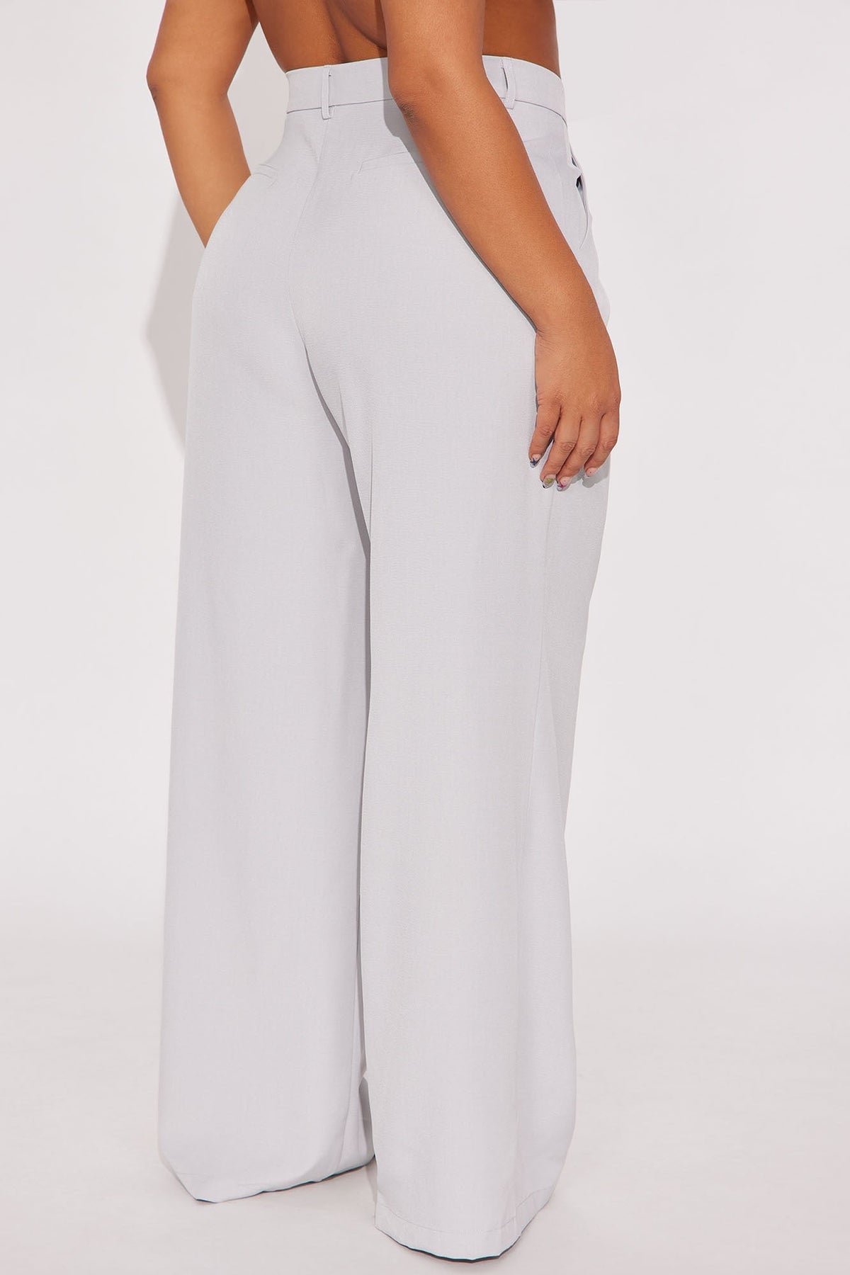 Etta Wide Leg Pant 33″ - Light Grey