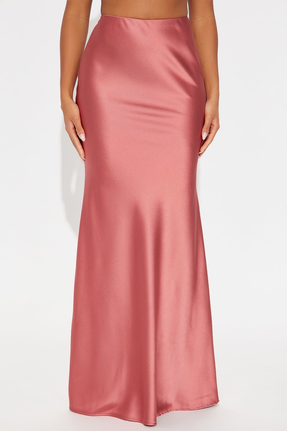 Aurora Satin Maxi Skirt - Rose