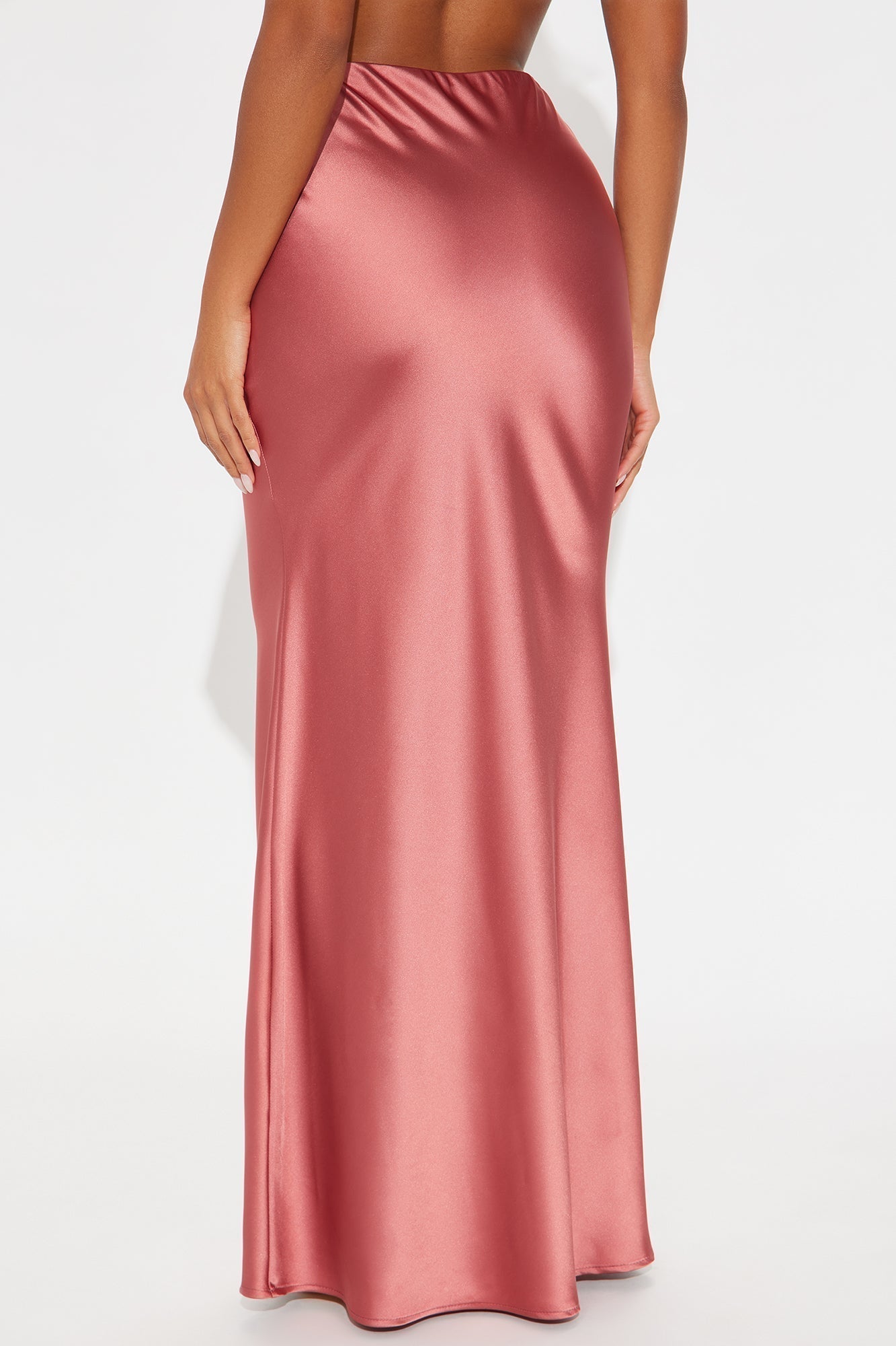 Aurora Satin Maxi Skirt - Rose