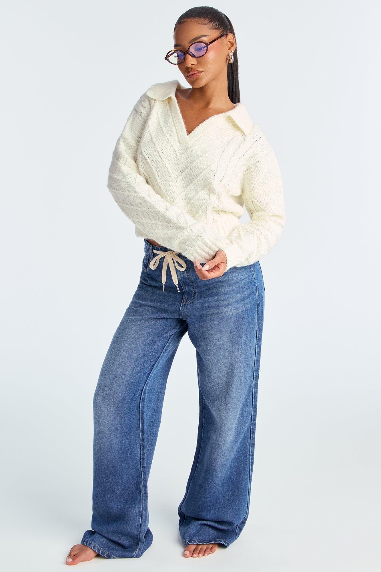 Be Cool Cable Knit Sweater - Ivory