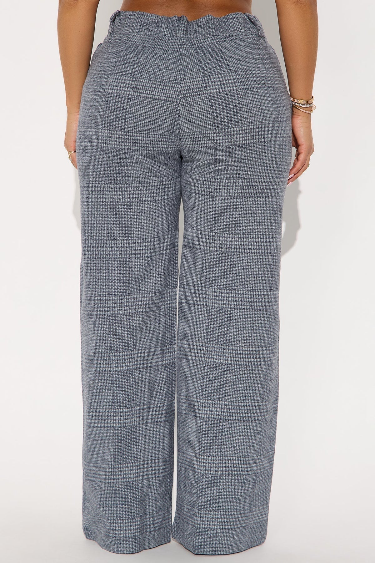 Ameli Wide Leg Plaid Pant 31 - Denim
