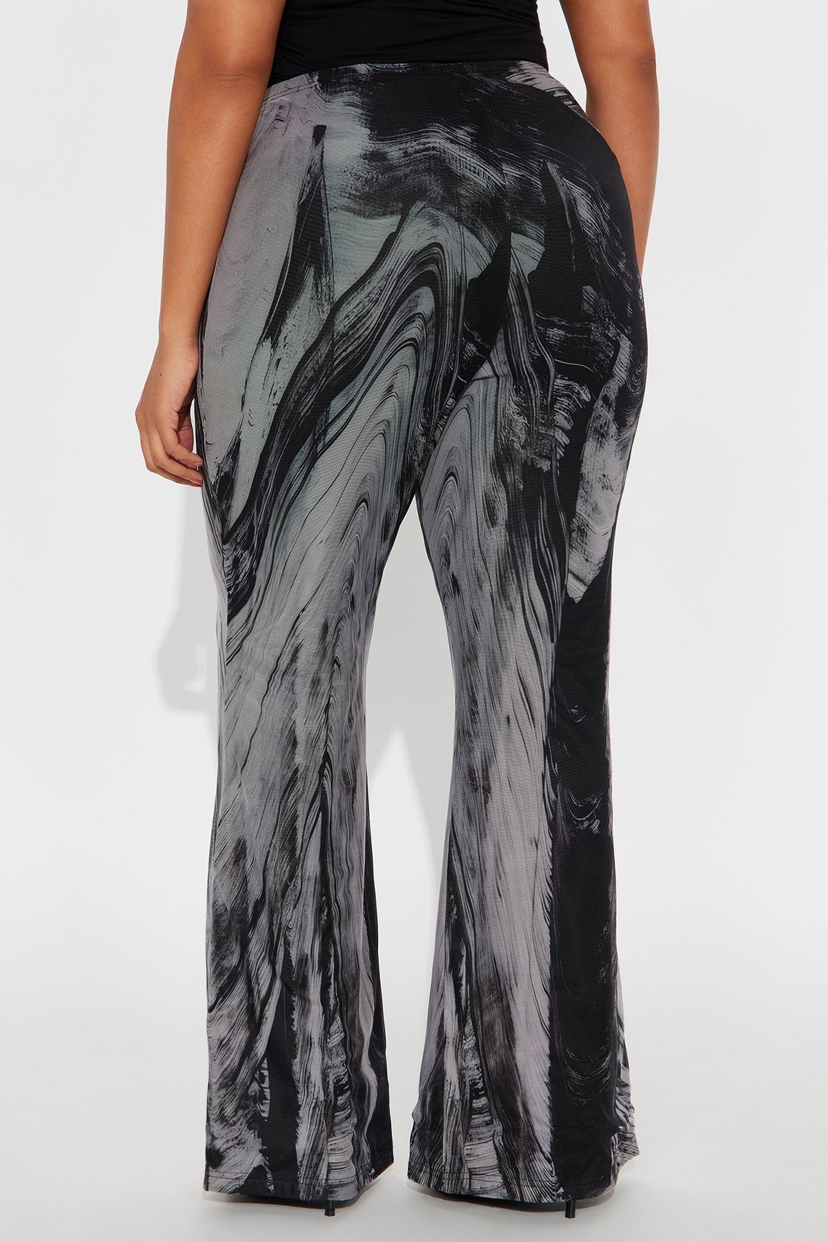Mood Change Marbled Mesh Flare Pant 32″ - Grey/combo