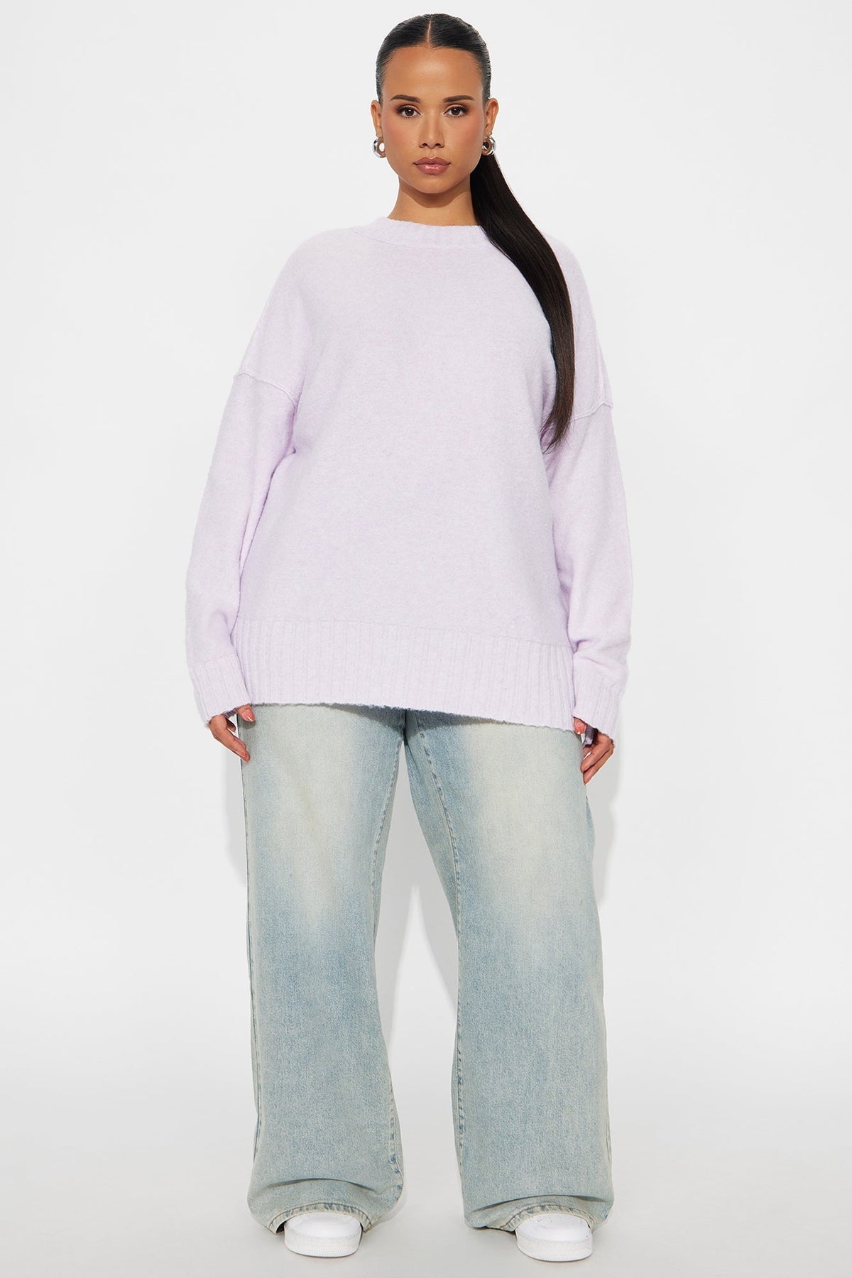 Scenic Route Oversized Sweater - Lavender