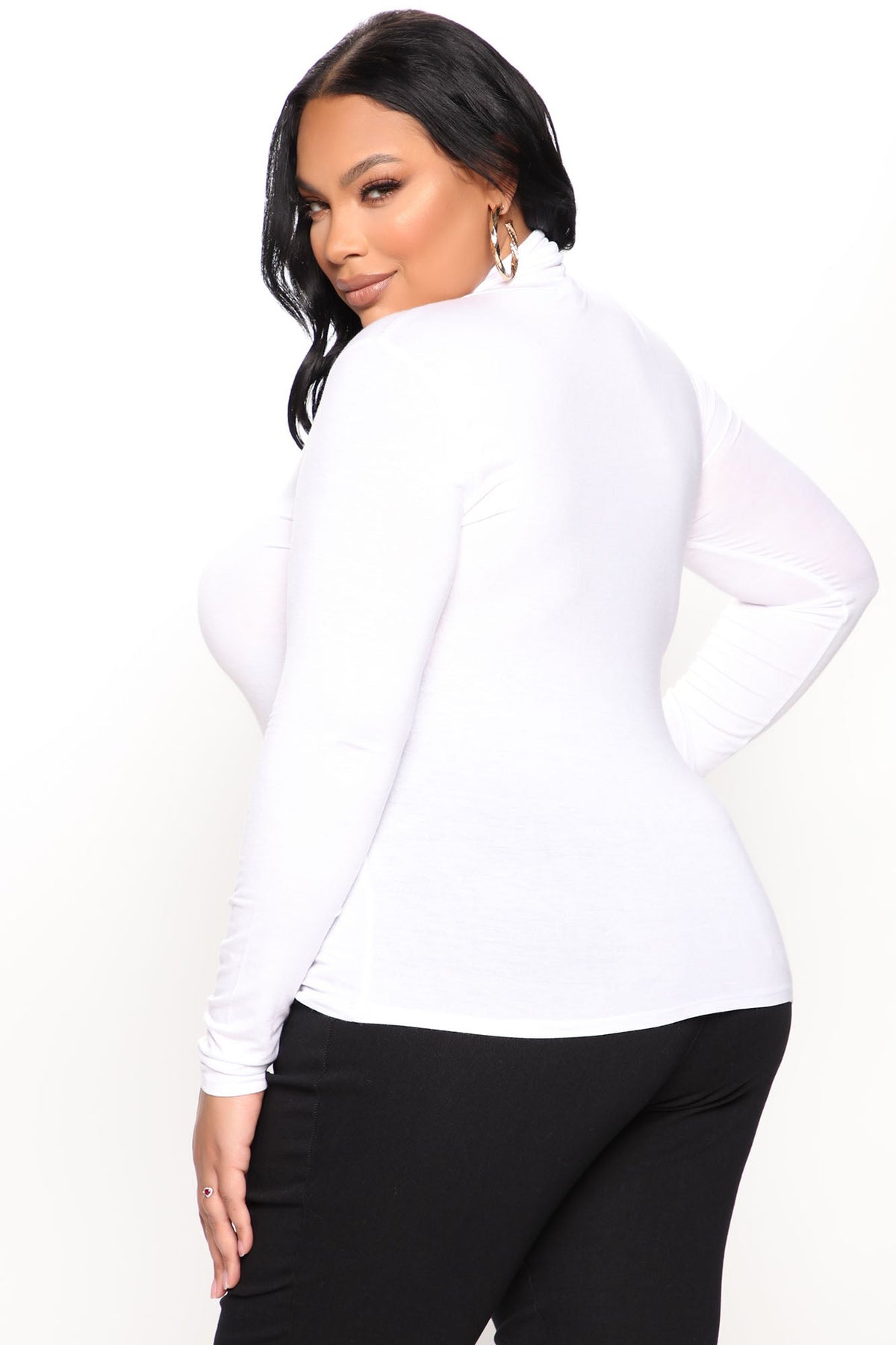 Pamela Turtle Neck Long Sleeve Top - Off White