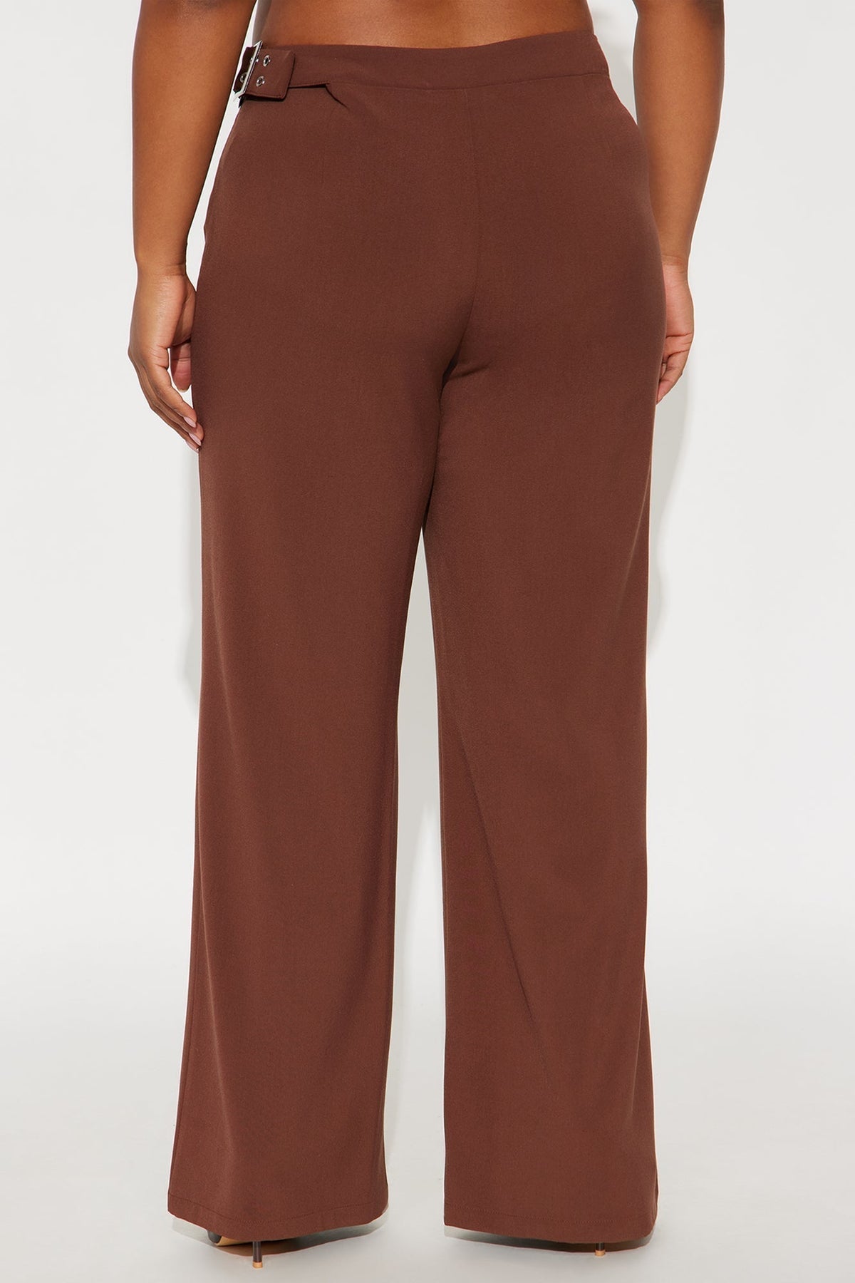 Set The Standard Cut Out Wide Leg Pant 33″ - Chocolate