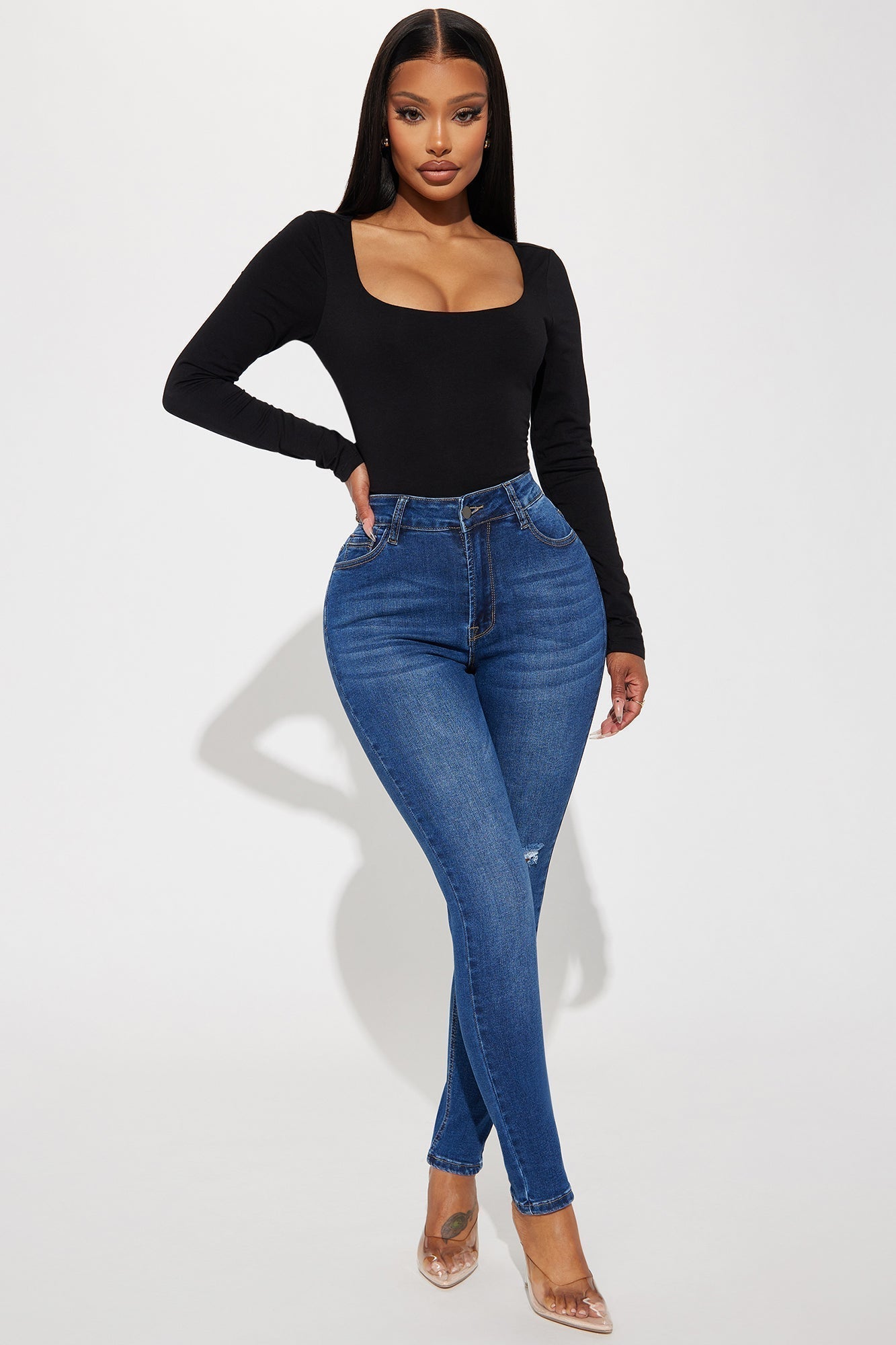 Bailey Long Sleeve Bodysuit - Black