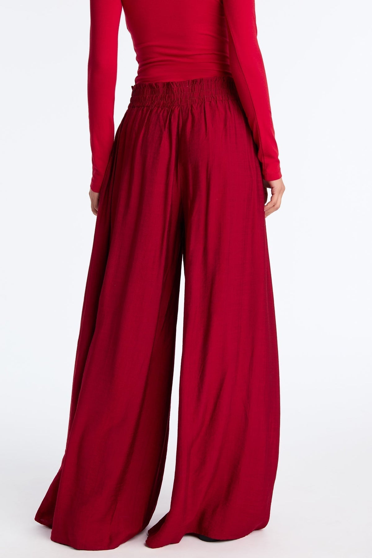 Meet At Sunset Wide Leg Pant - Burgundy