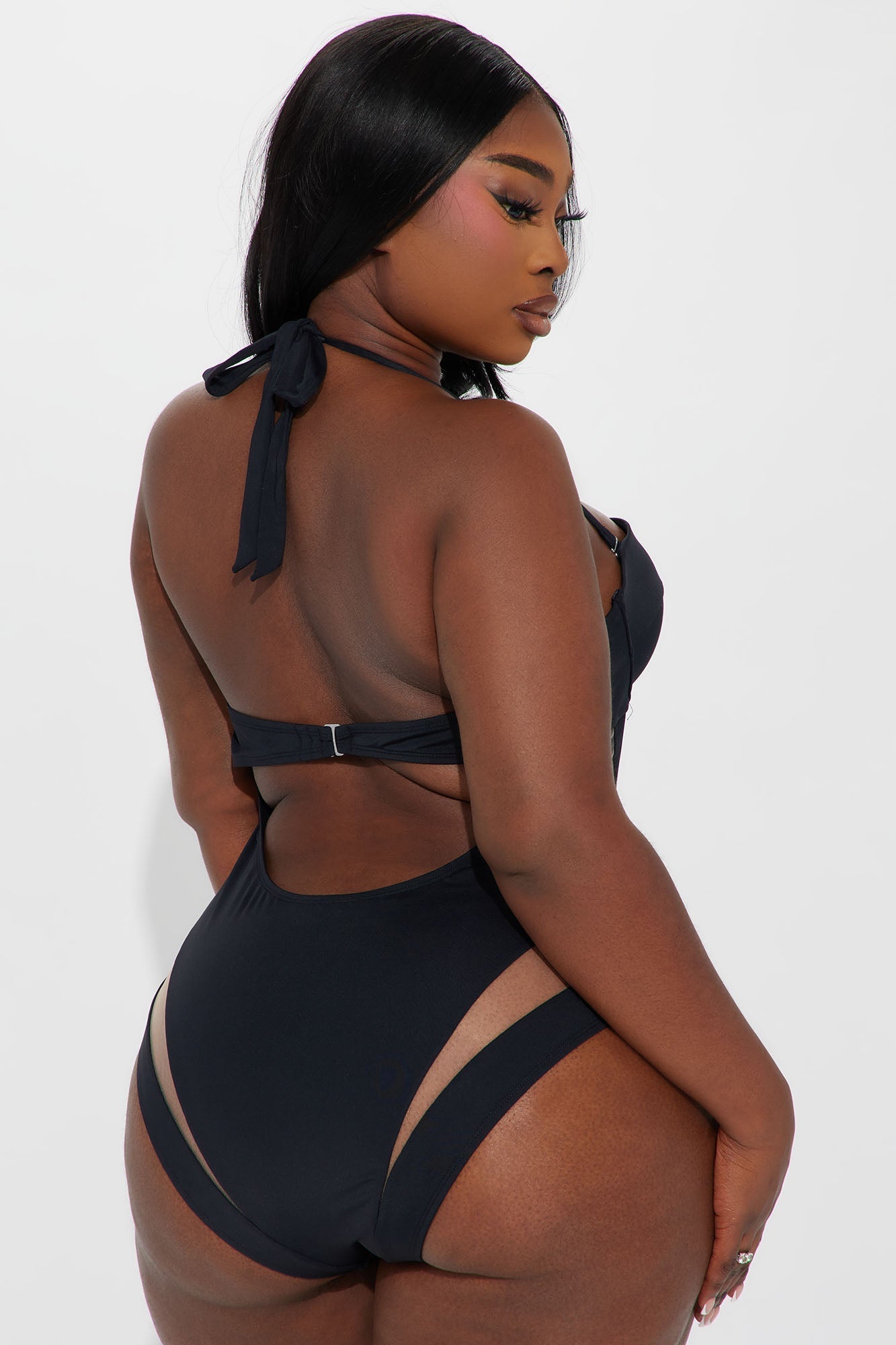 Megan Cutout 1 Piece Swimsuit - Black