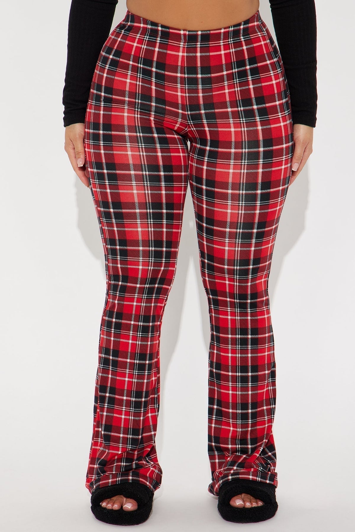 Anastasia Plaid Flare Pant - Red/combo