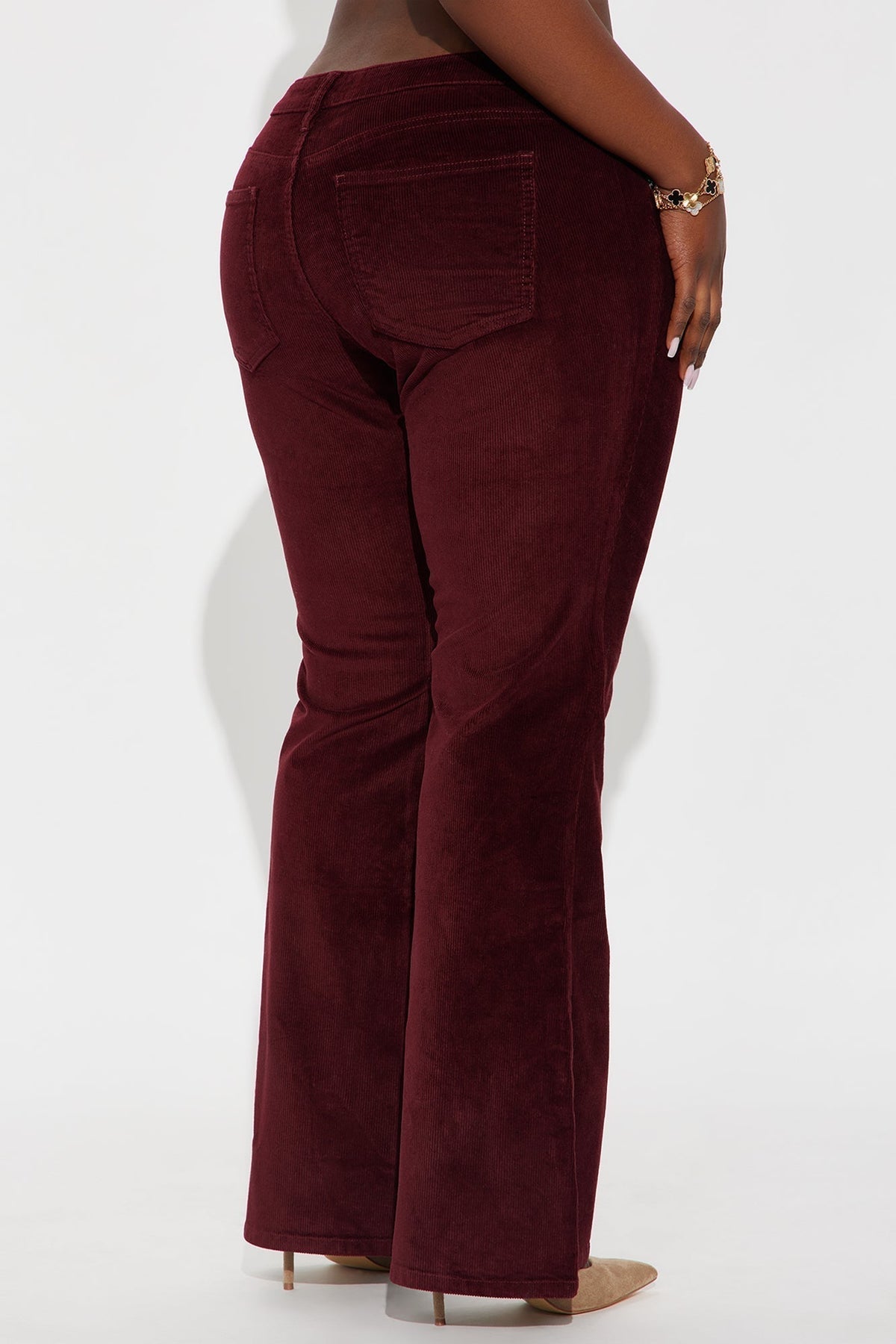Try To Keep Up Corduroy Flare Pant 32″ - Burgundy