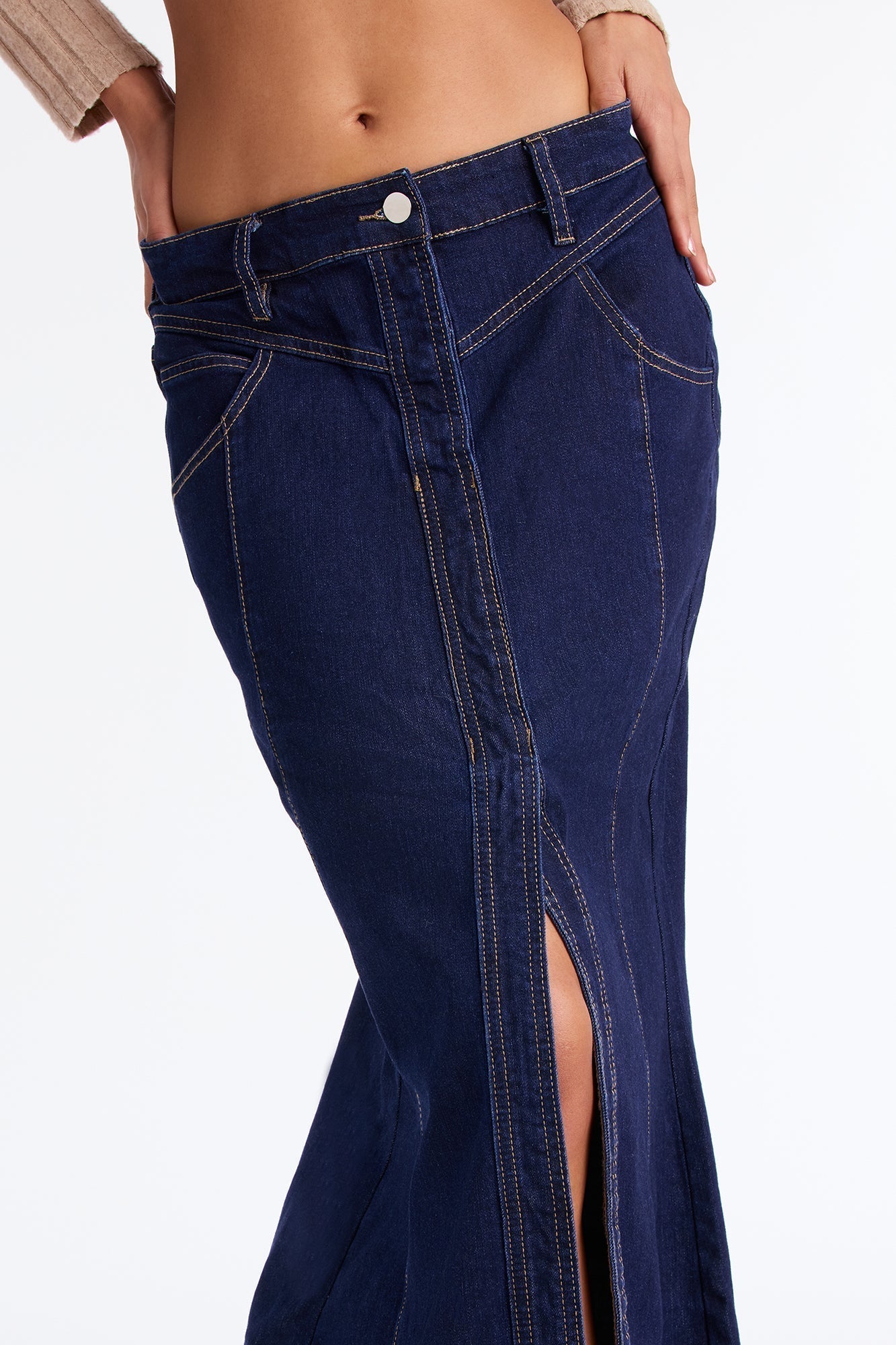 Colby Denim Mermaid Maxi Skirt - Dark Wash
