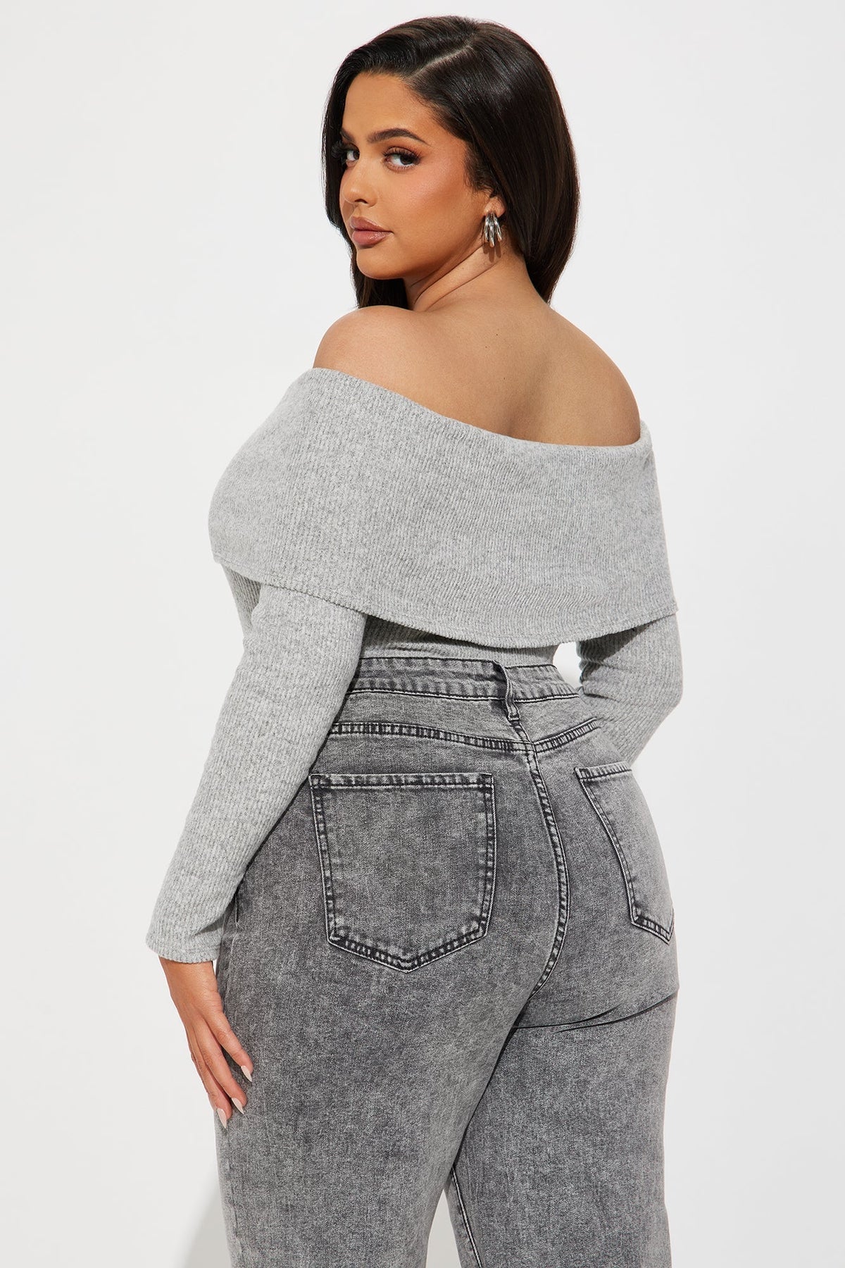 Samantha Sweater Bodysuit - Heather Grey