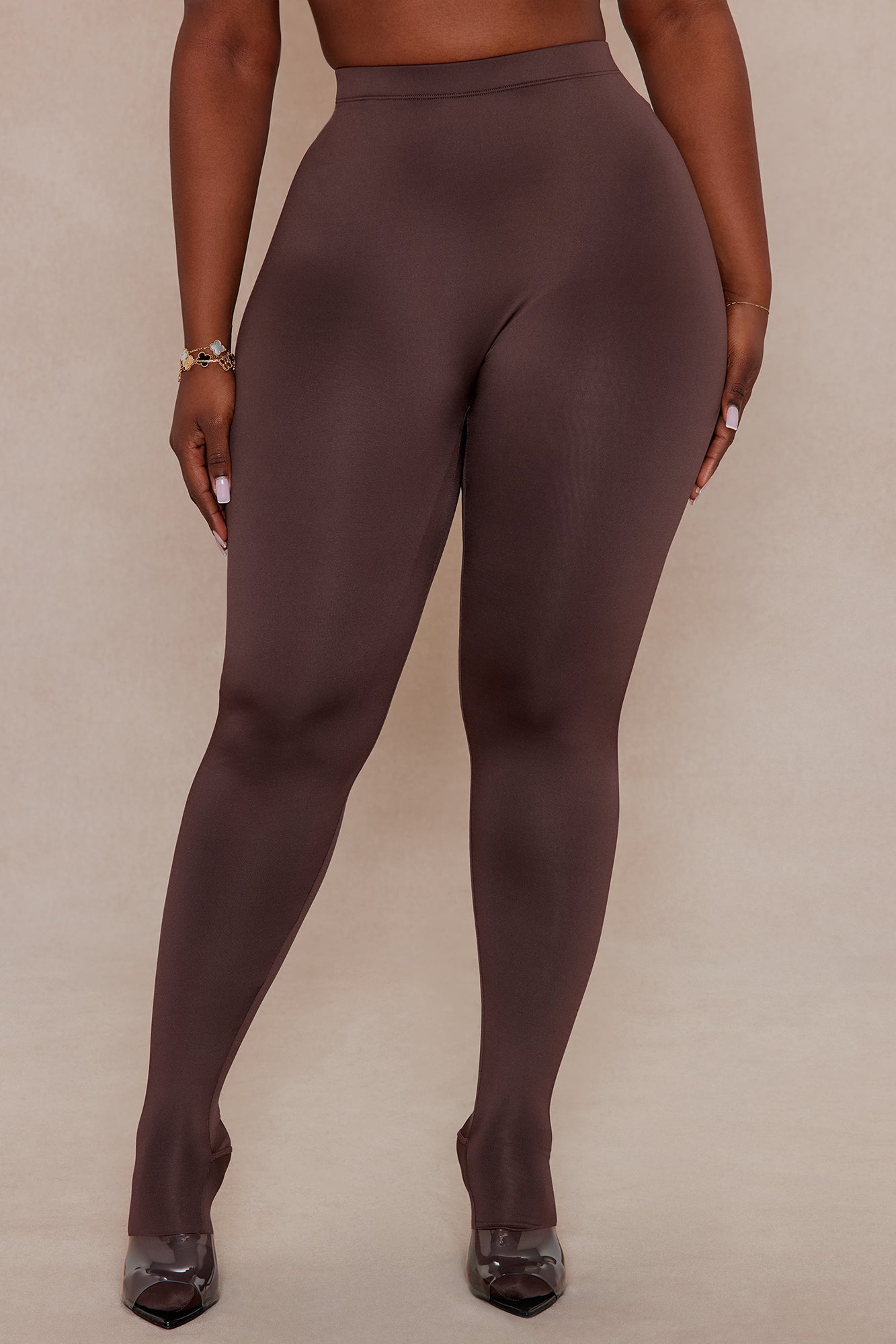 Kyra Double Layered Leggings - Chocolate