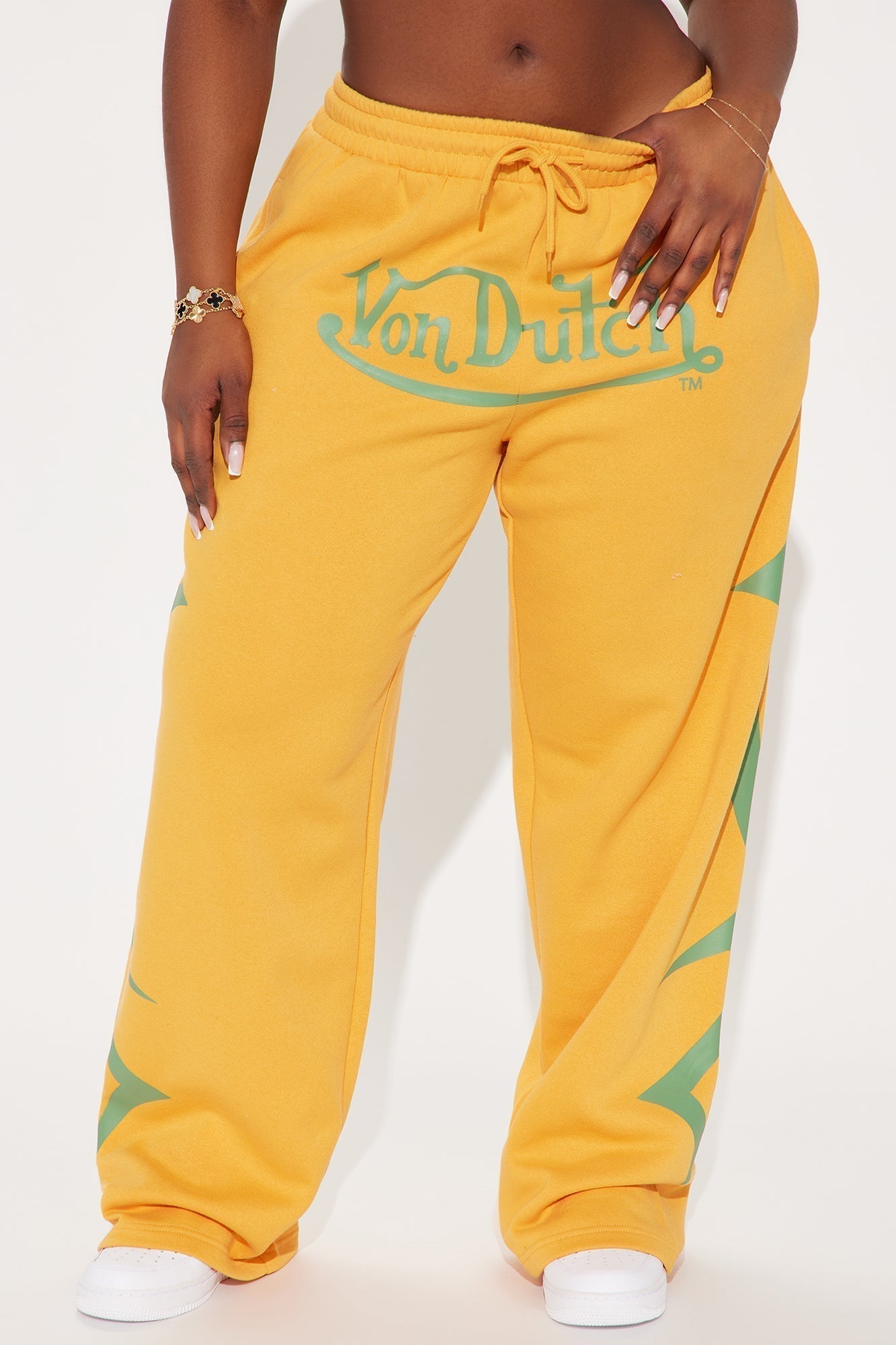 Von Dutch Trendy Wide Leg Pant - Orange/combo