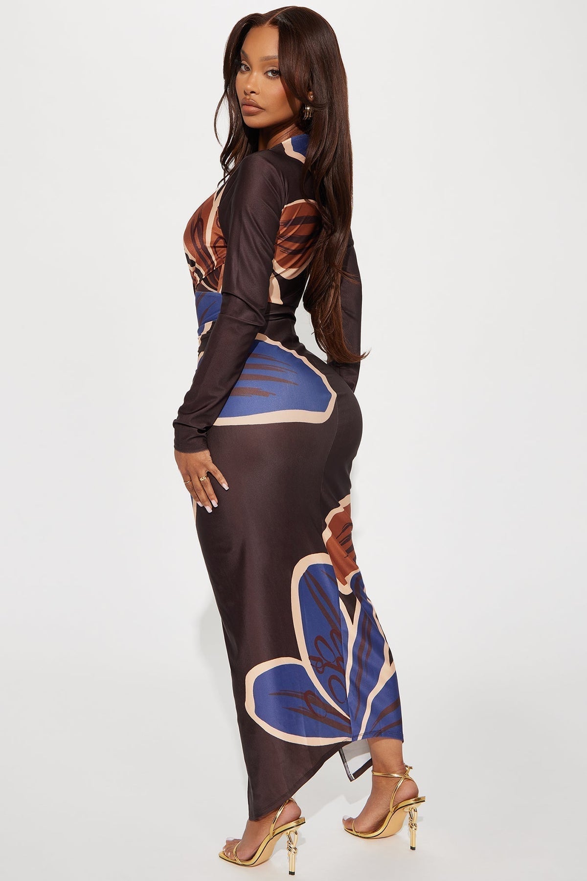 Kamille Maxi Dress - Brown/combo