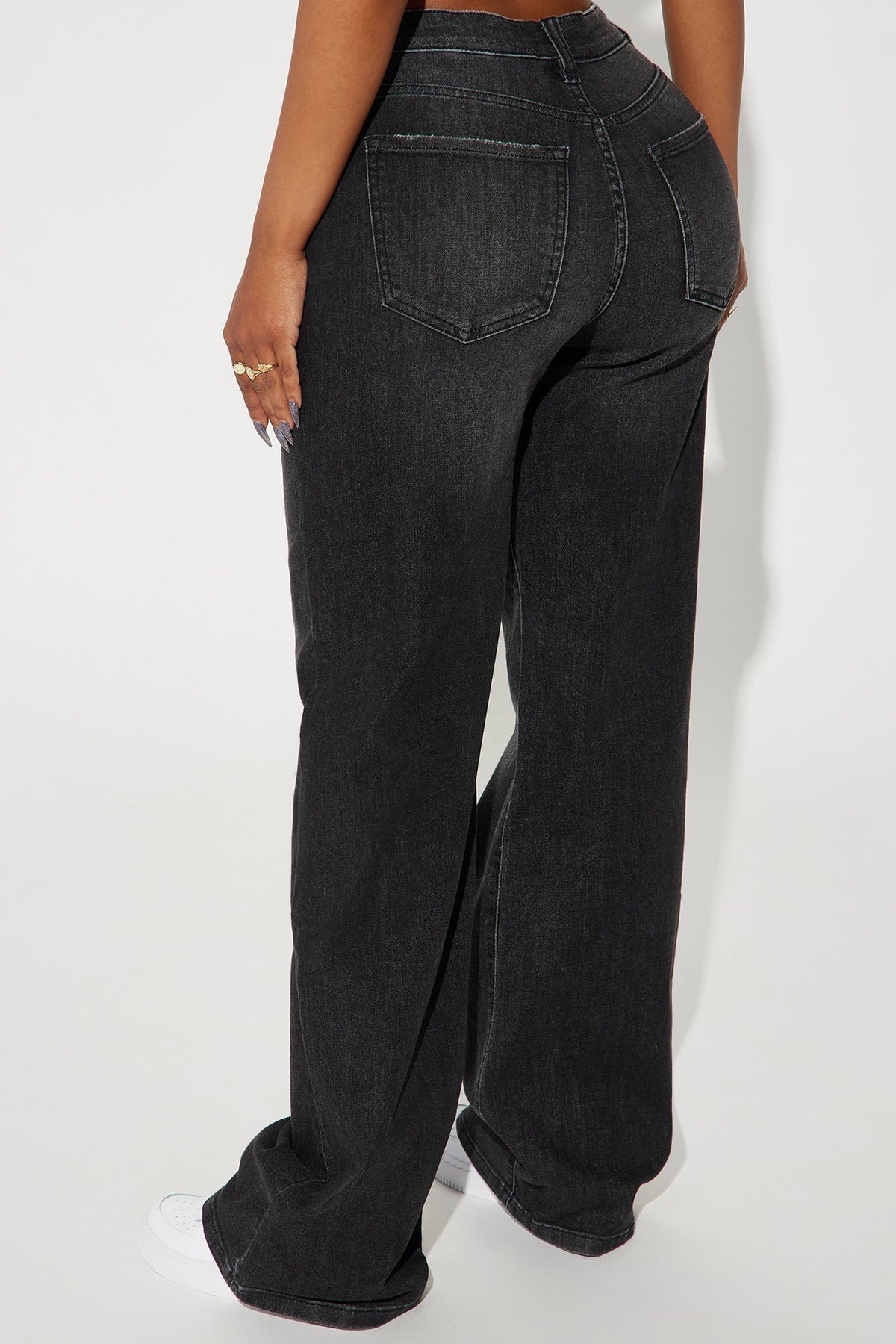 Bellissima Basic Stretch Straight Leg Jeans - Black Wash