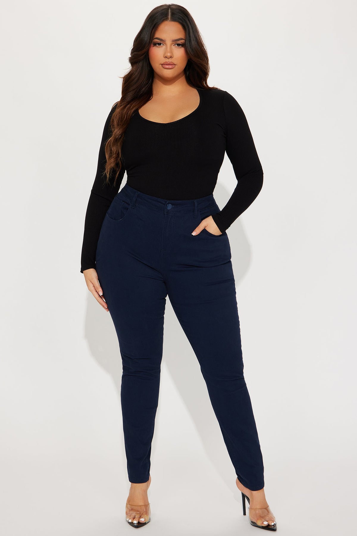 Skinny Uniform Pants - Navy