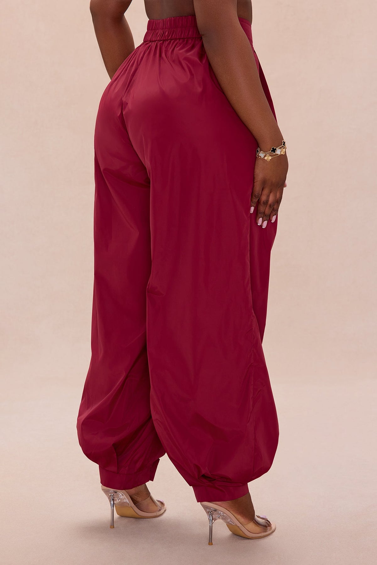 Estelle Taffeta Balloon Pant - Burgundy