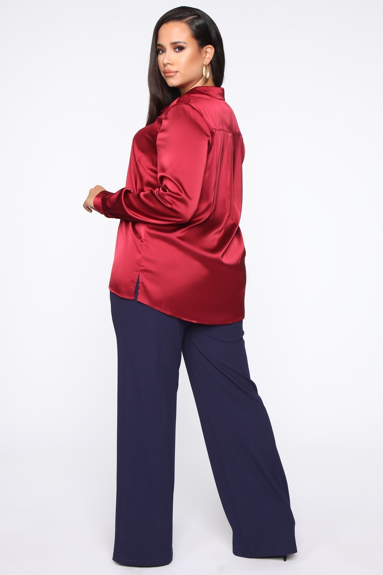 Smooth Talkin' Button Down Top - Burgundy