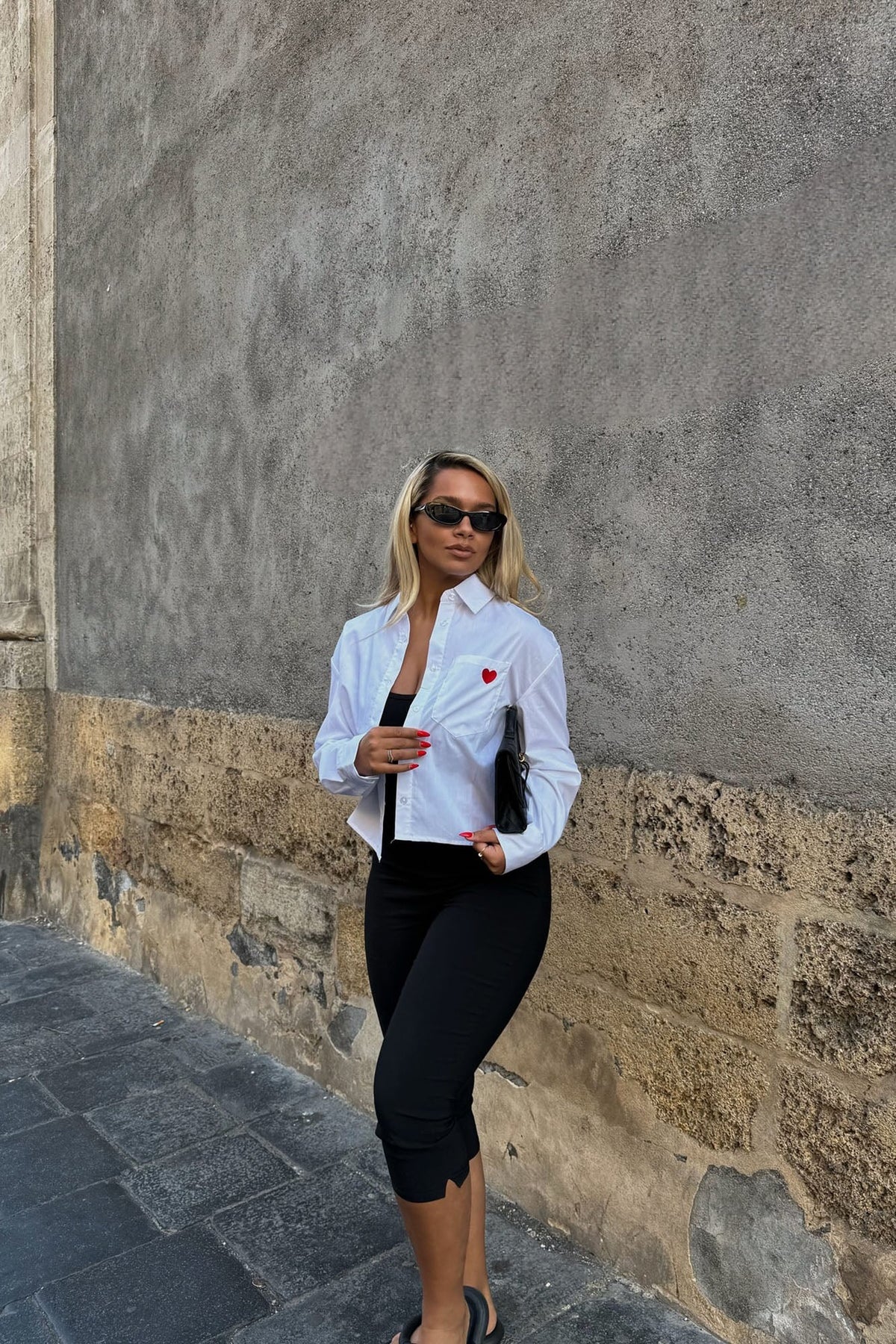 I Heart You Poplin Shirt - White
