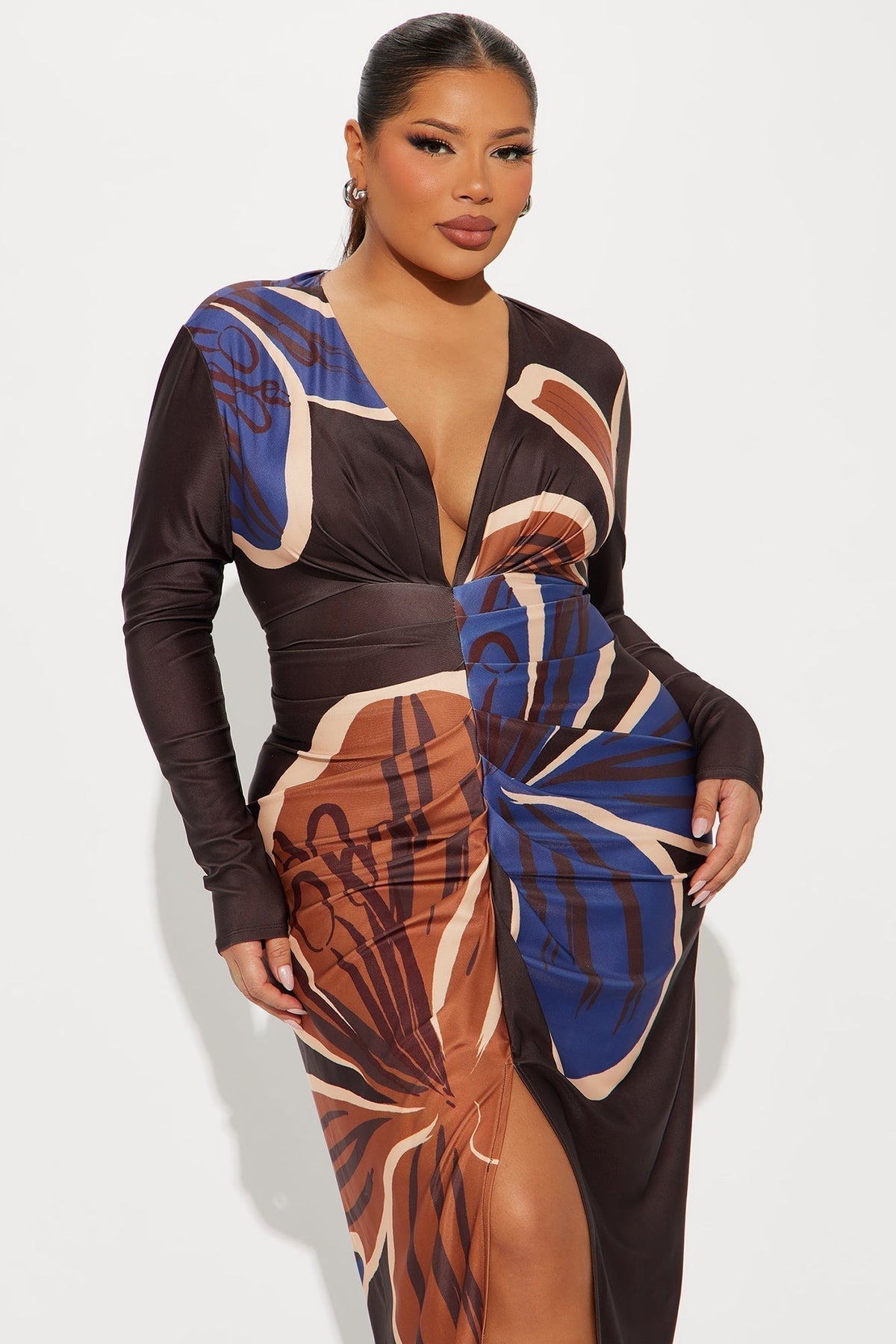 Kamille Maxi Dress - Brown/combo