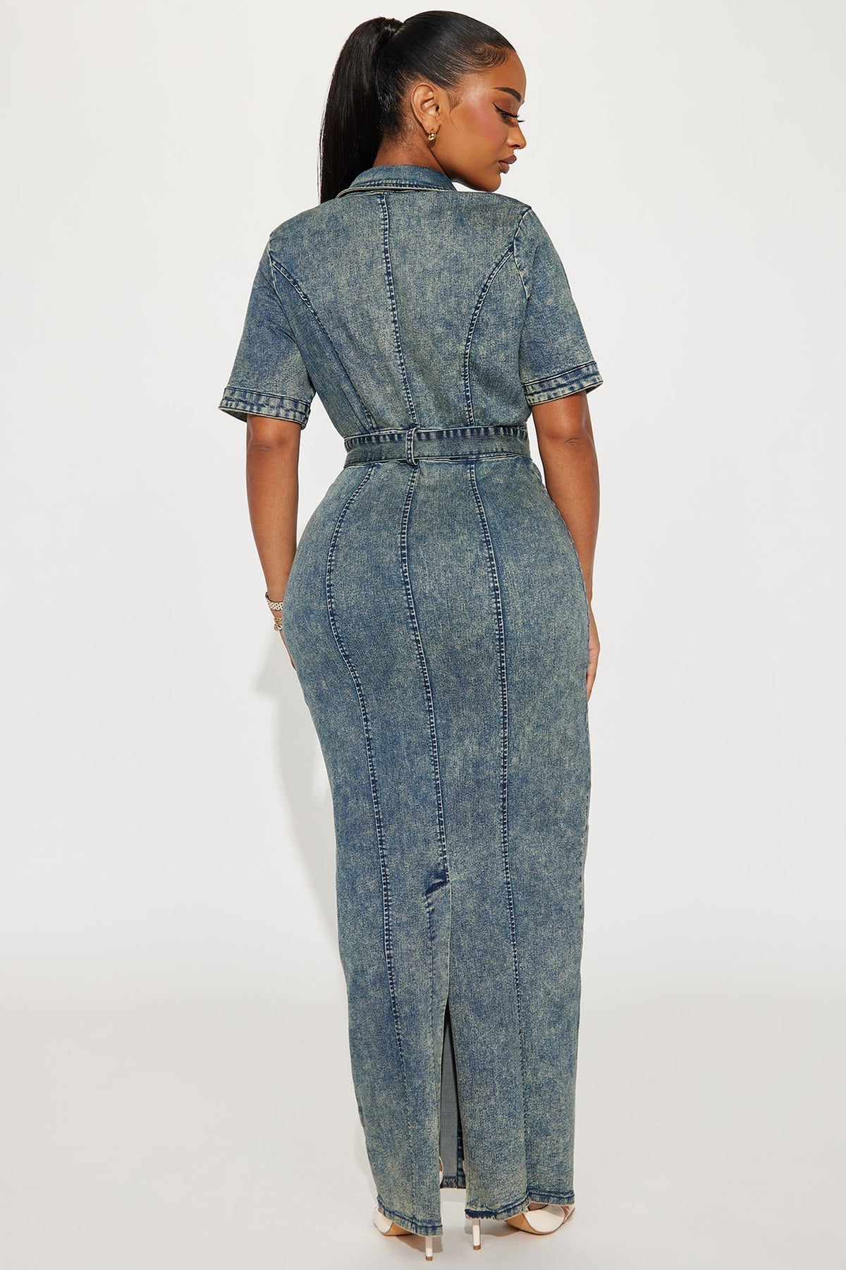 Kara Denim Maxi Dress - Blue