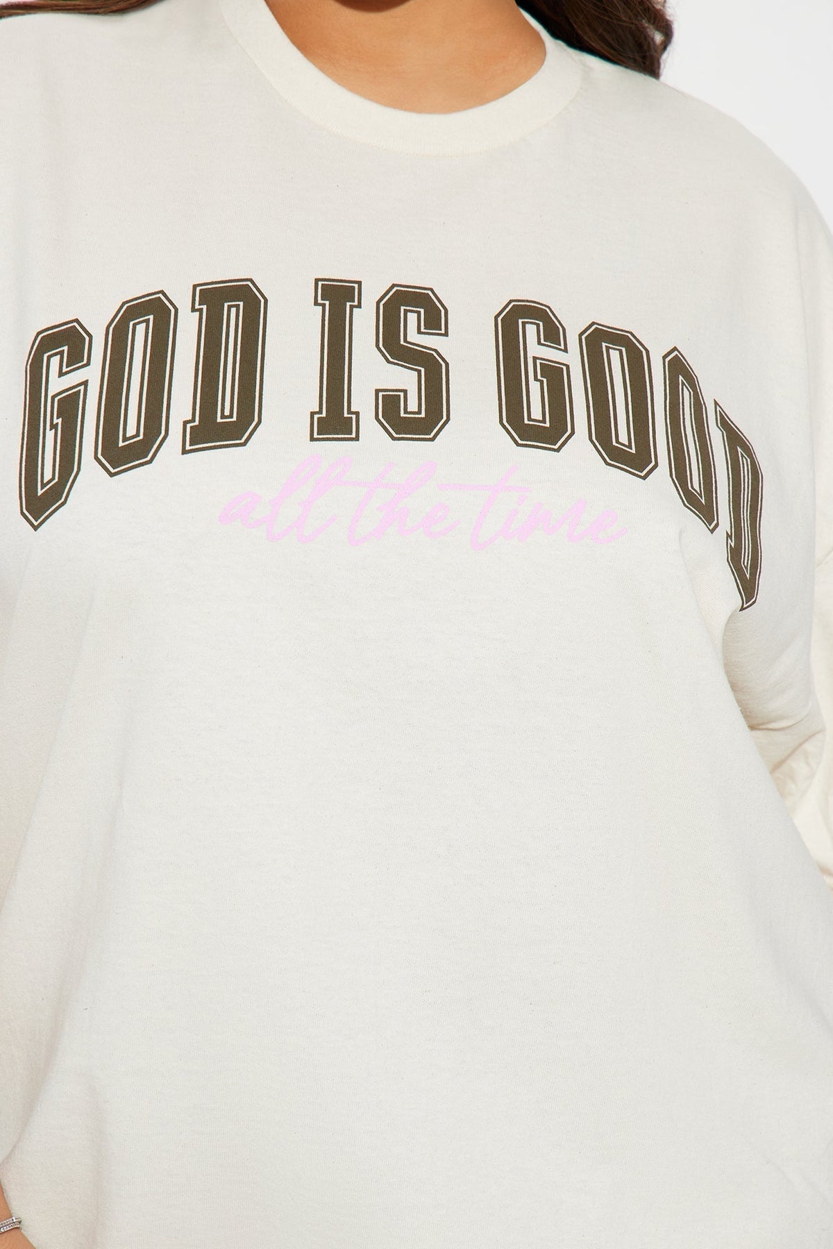 God Is Good Oversized Tee - Natural