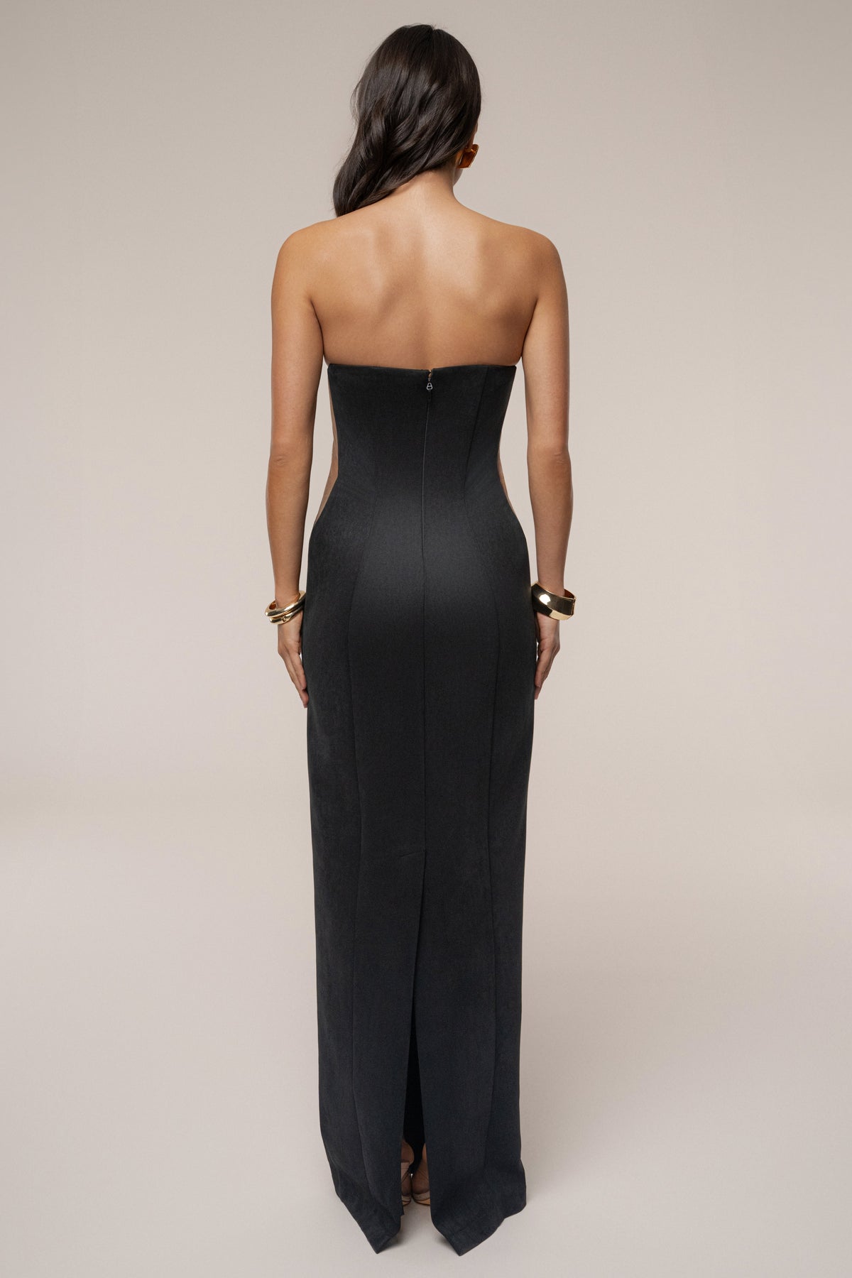 Black Madison Suede Maxi Dress