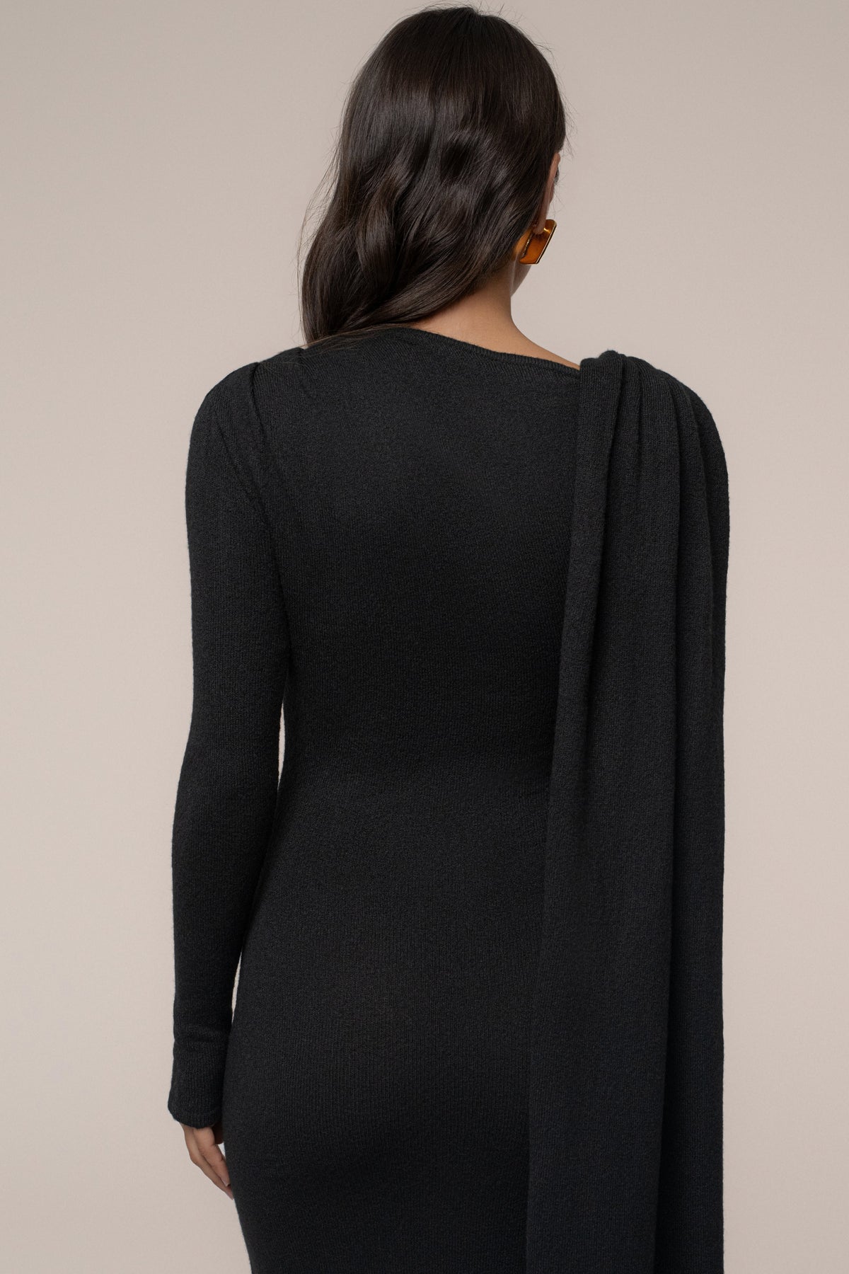 Black Aniza Drape Maxi Dress