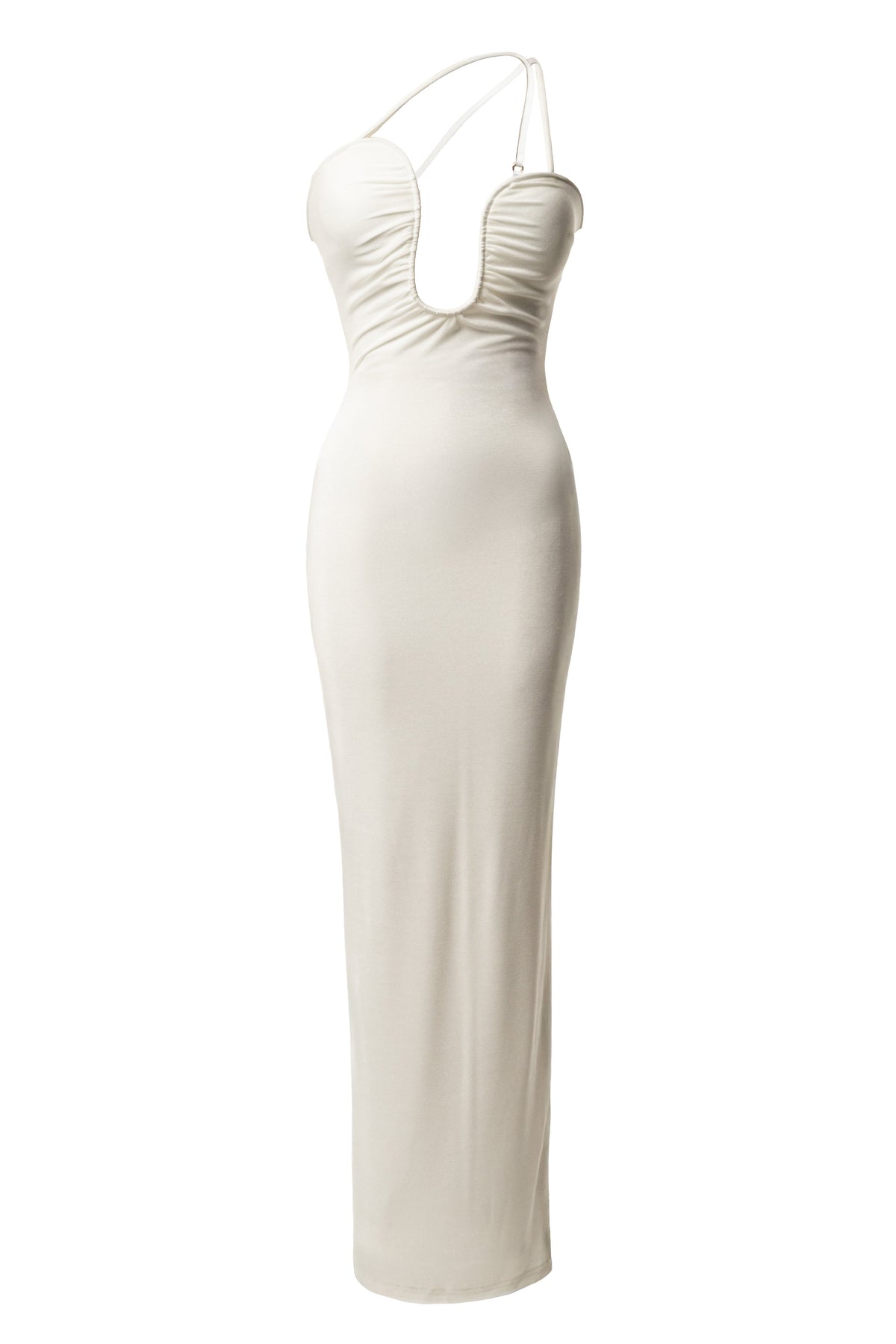 White Eclipse Plunge Neck Dress