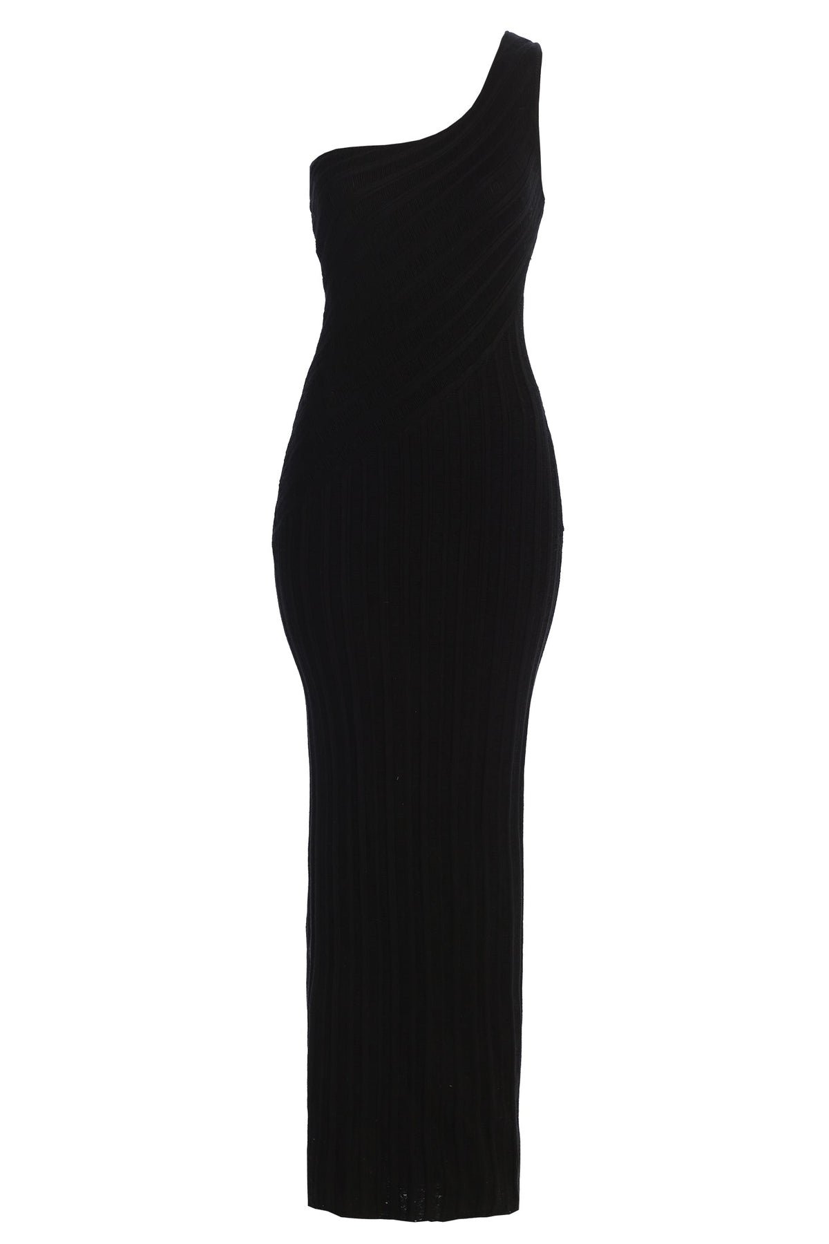 Black Fringe Knit Maxi Dress