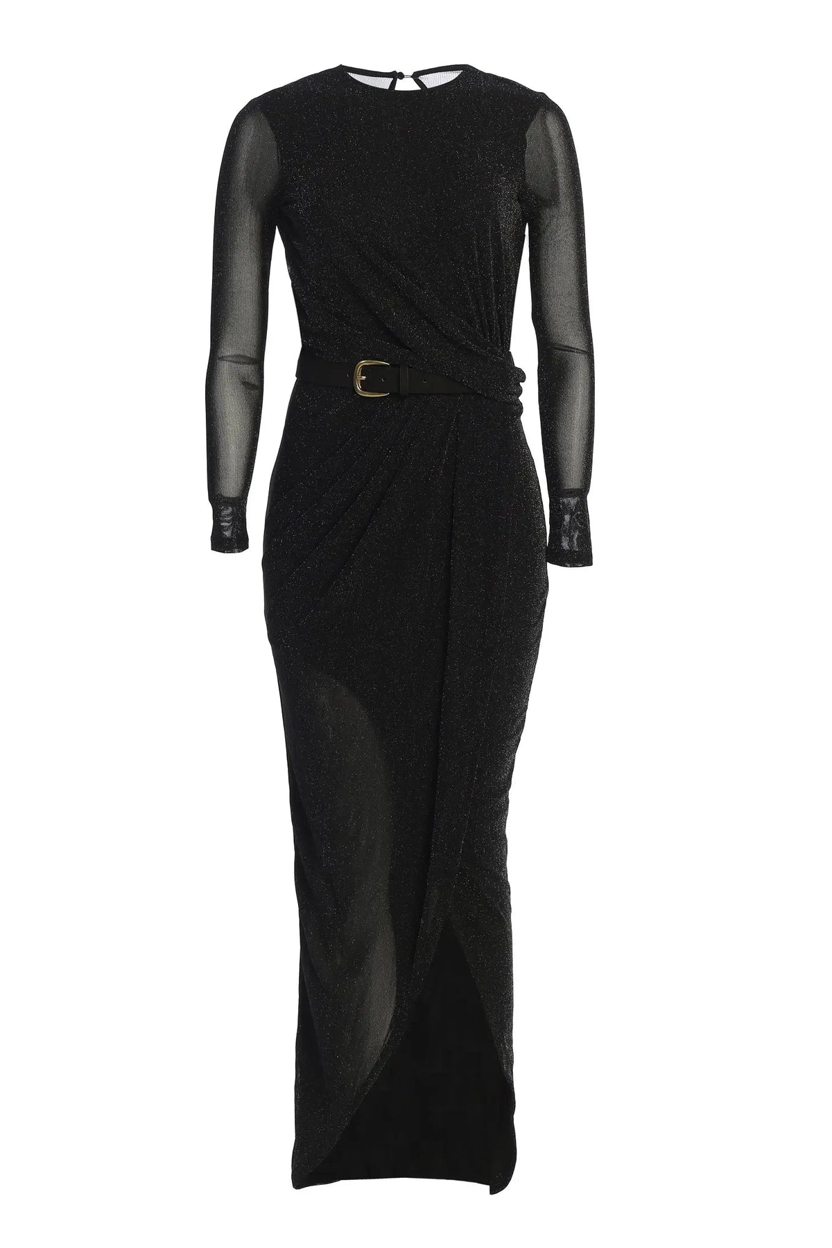 Black Araceli Gathered Maxi Dress