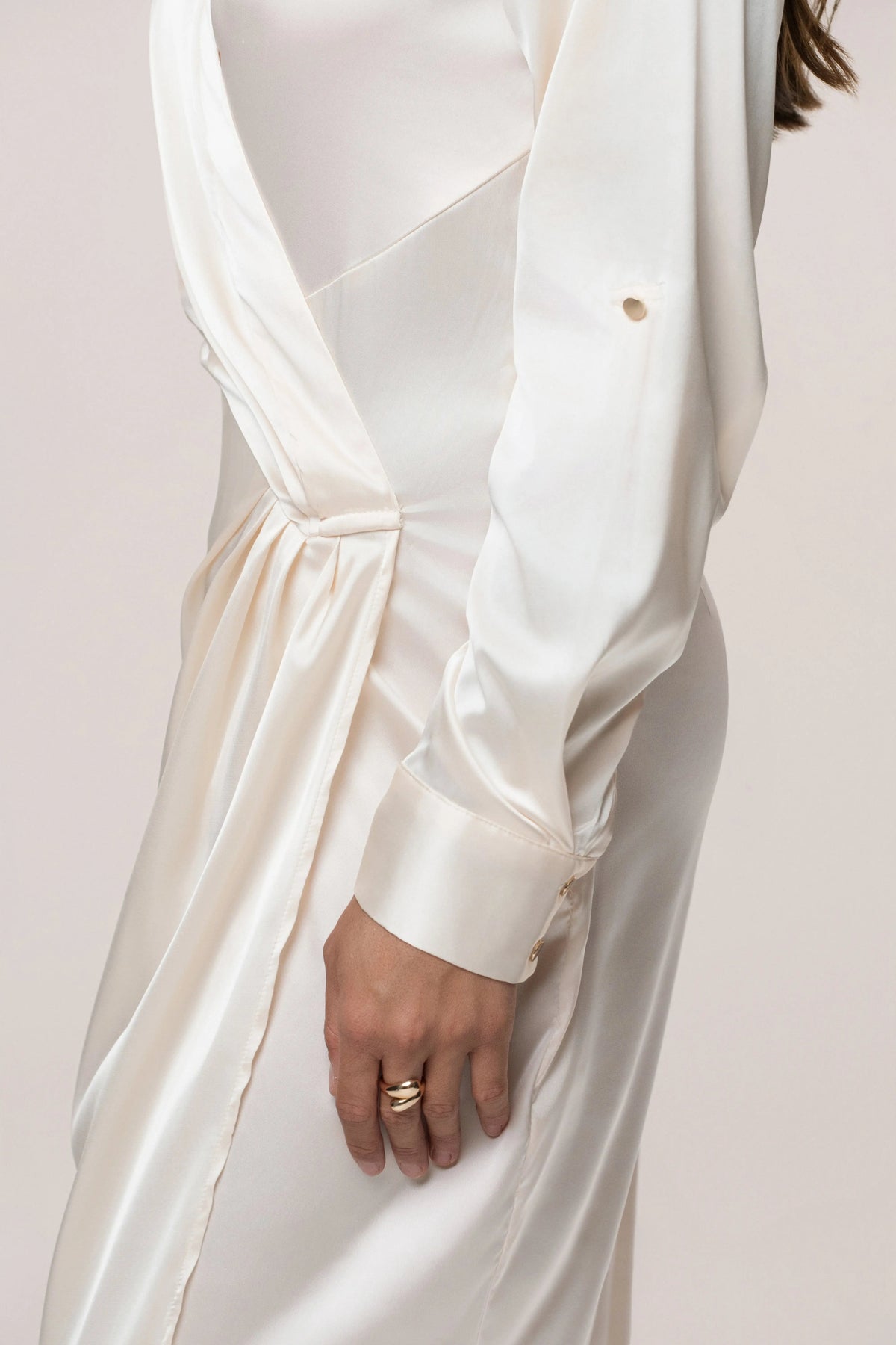 White Arabella Satin Maxi Dress