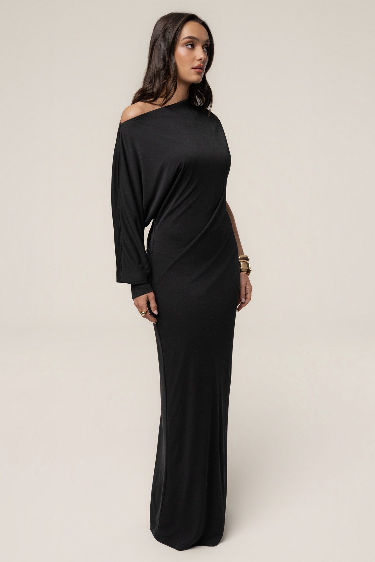 Black Winter Jewel Maxi Dress