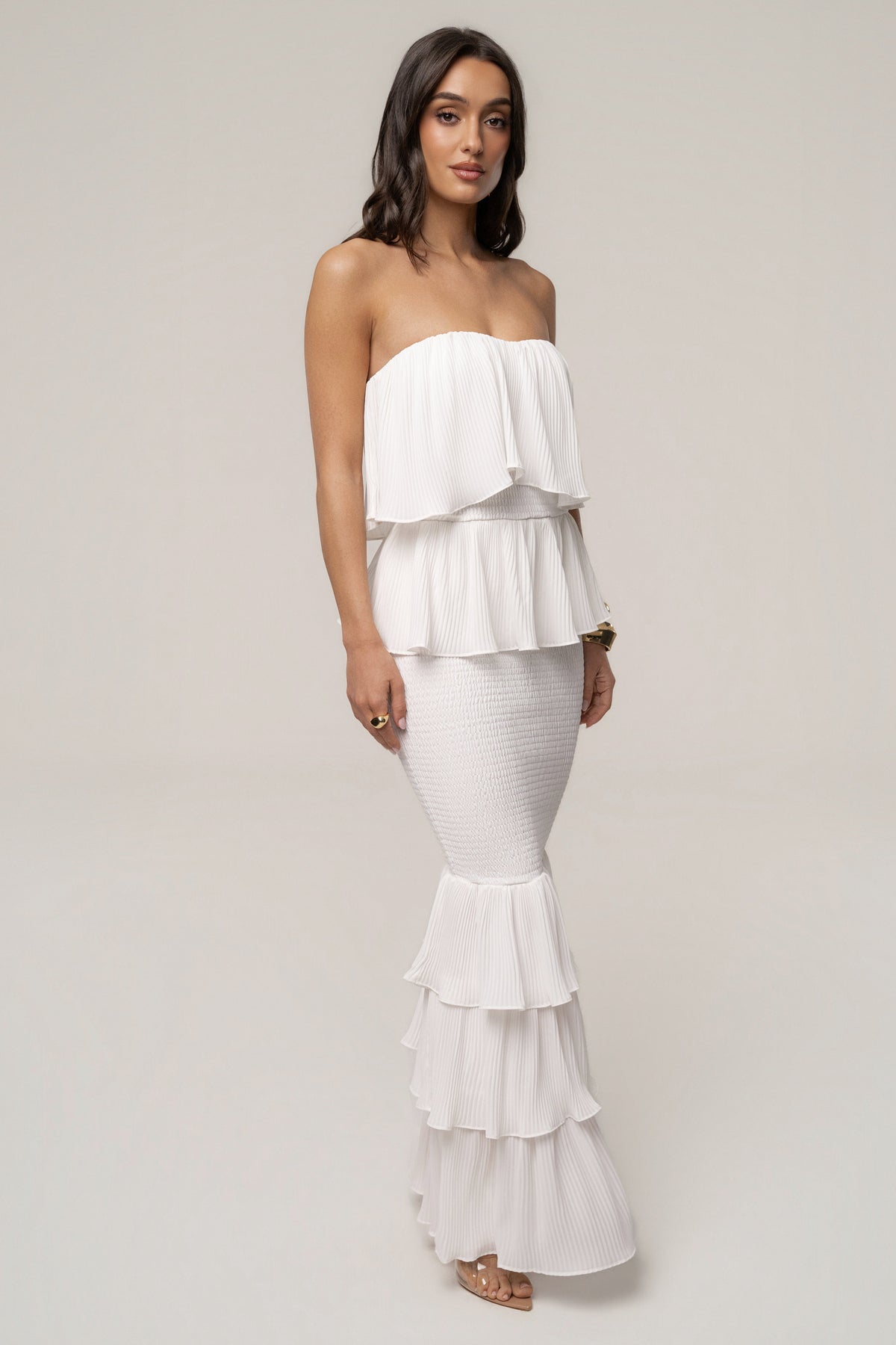 Ivory Casa Blanca Ruffle Dress