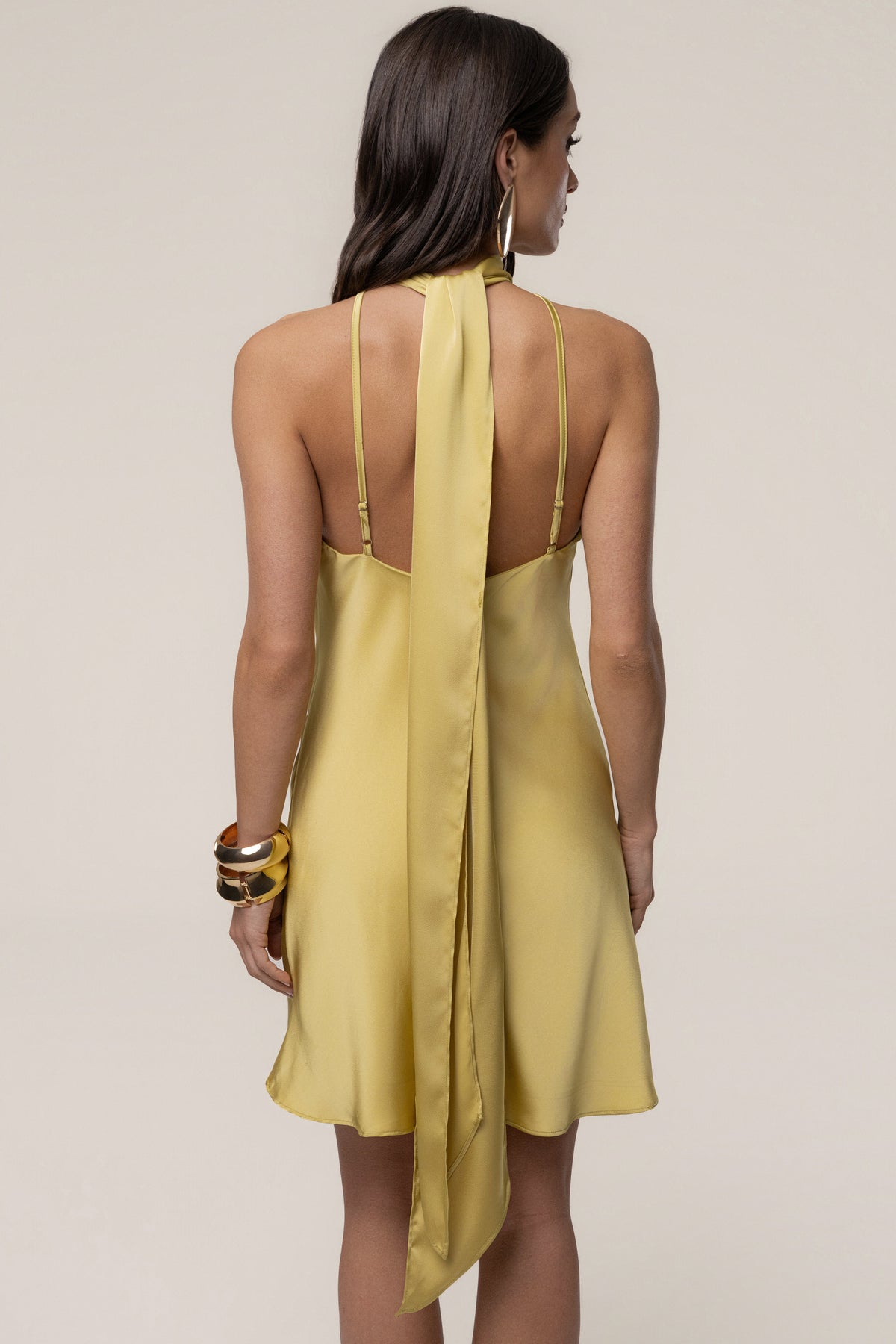 Yellow Jasmine Drape Mini Dress