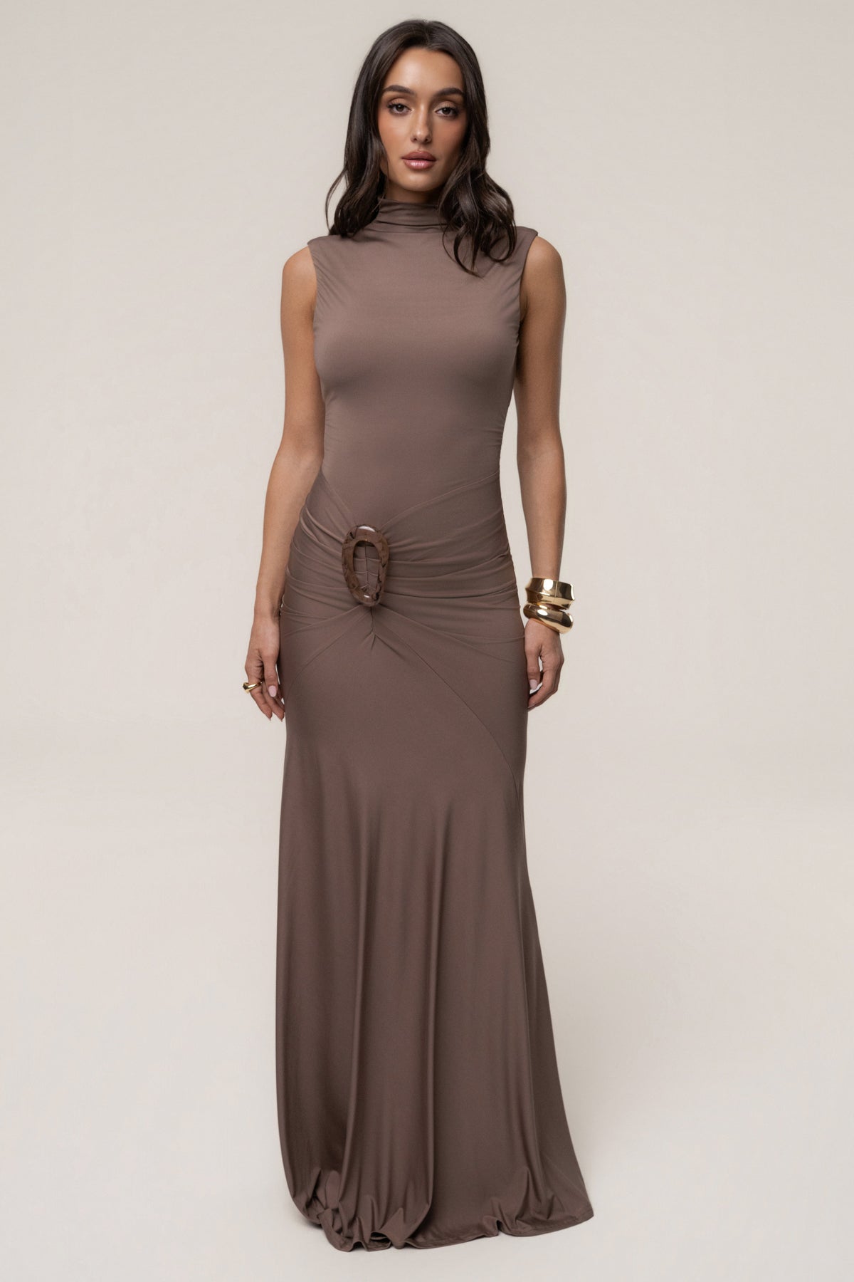 Mocha Kora Sleeveless Maxi Dress
