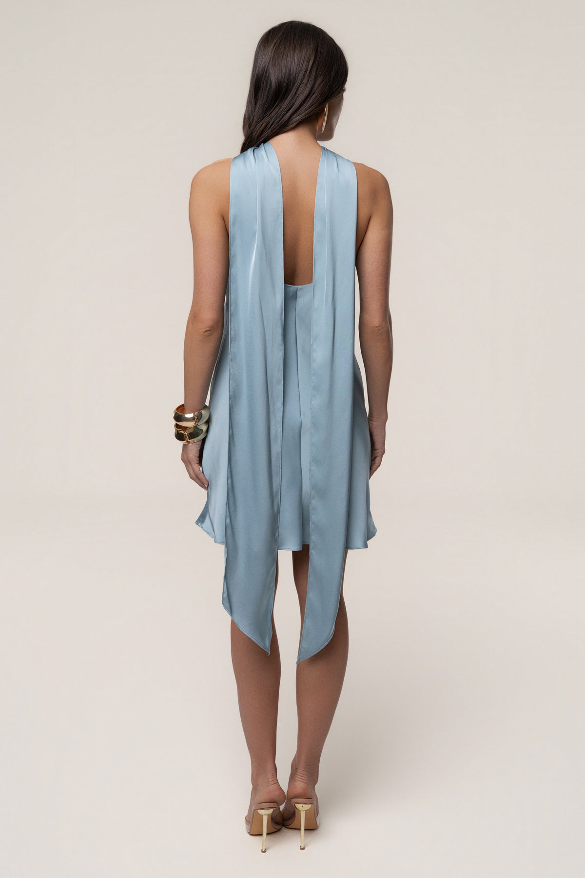 Blue Jasmine Drape Mini Dress