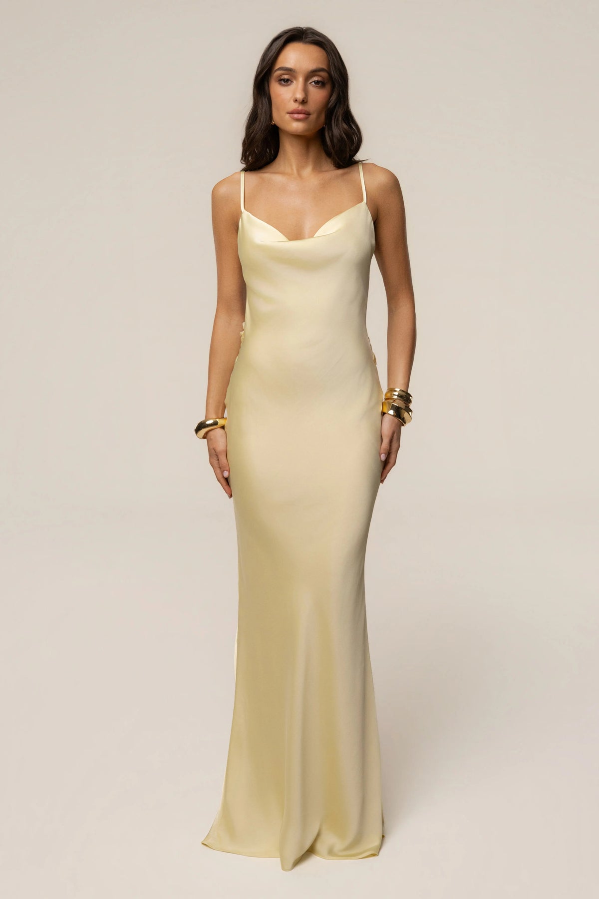 PRE-ORDER Yellow Down The Aisle Satin Gown