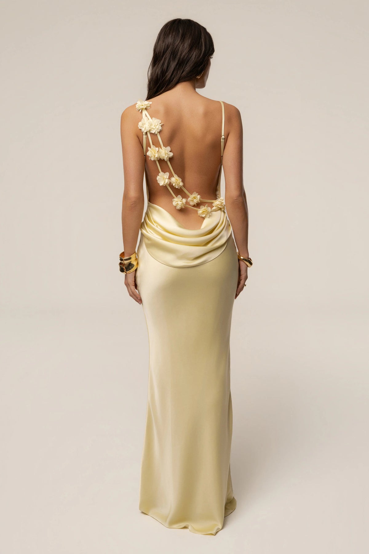 PRE-ORDER Yellow Down The Aisle Satin Gown