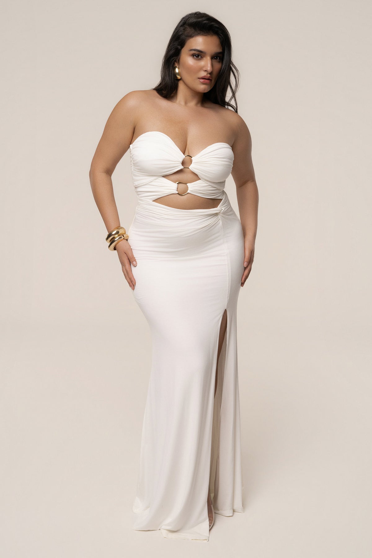 Ivory Athena Cutout Maxi Dress