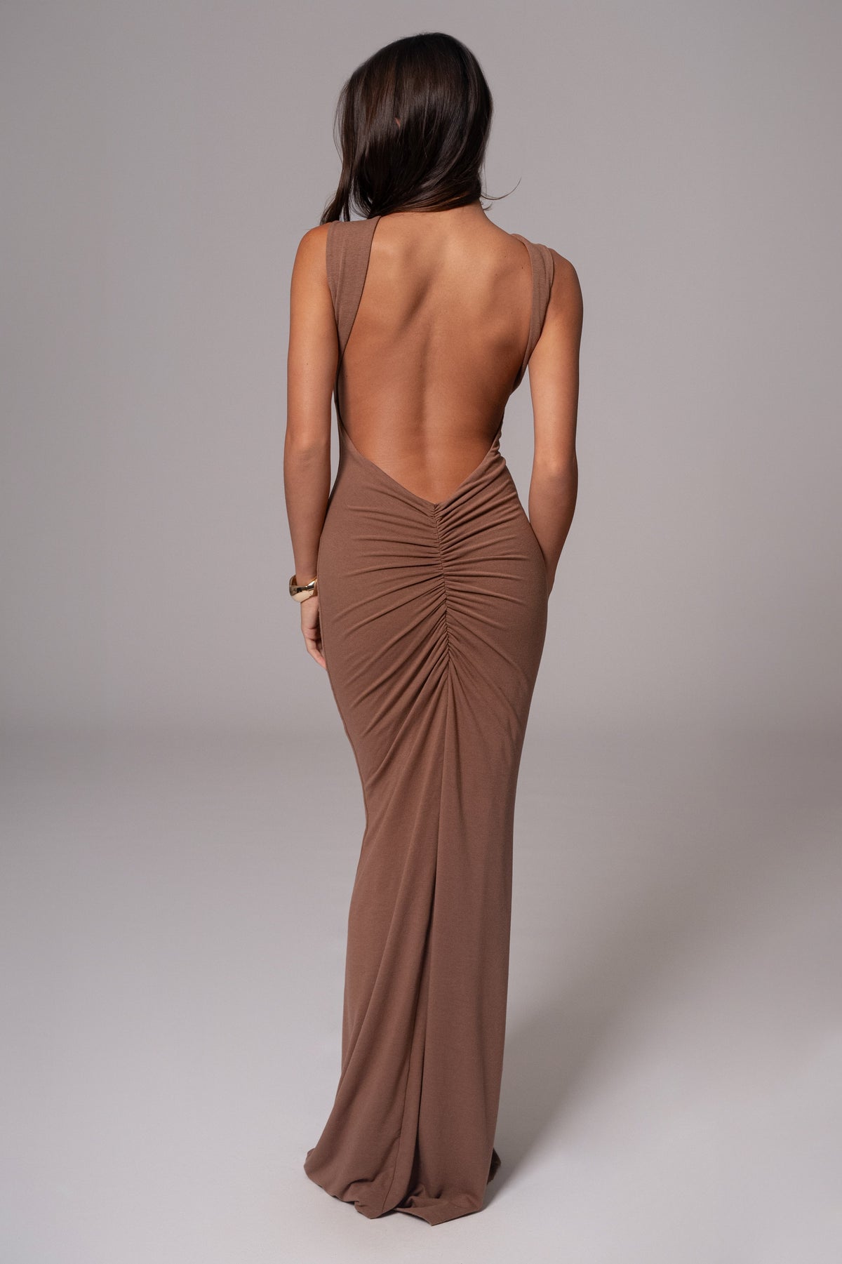 Pecan JLUXBASIX Front And Center Maxi Dress