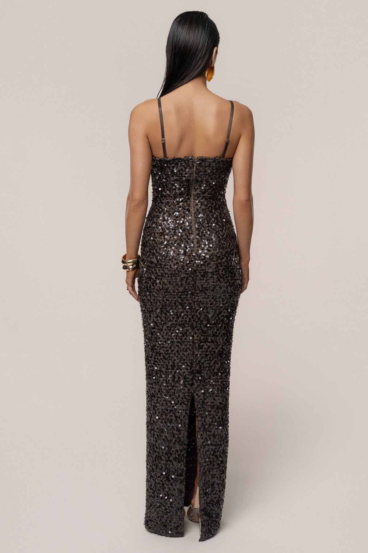 Chocolate Jewel Opulence Sequin Dress