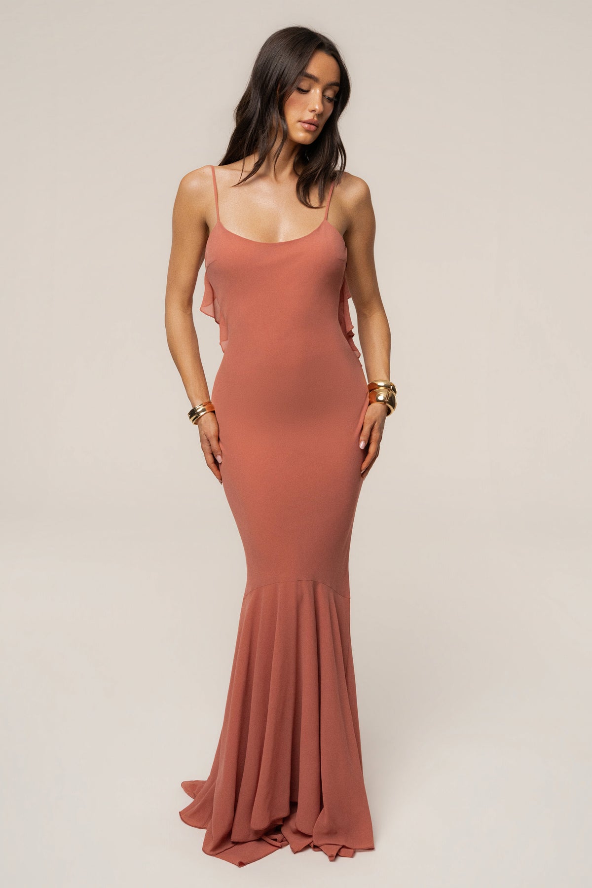Peach  Midnight Romance Maxi Dress