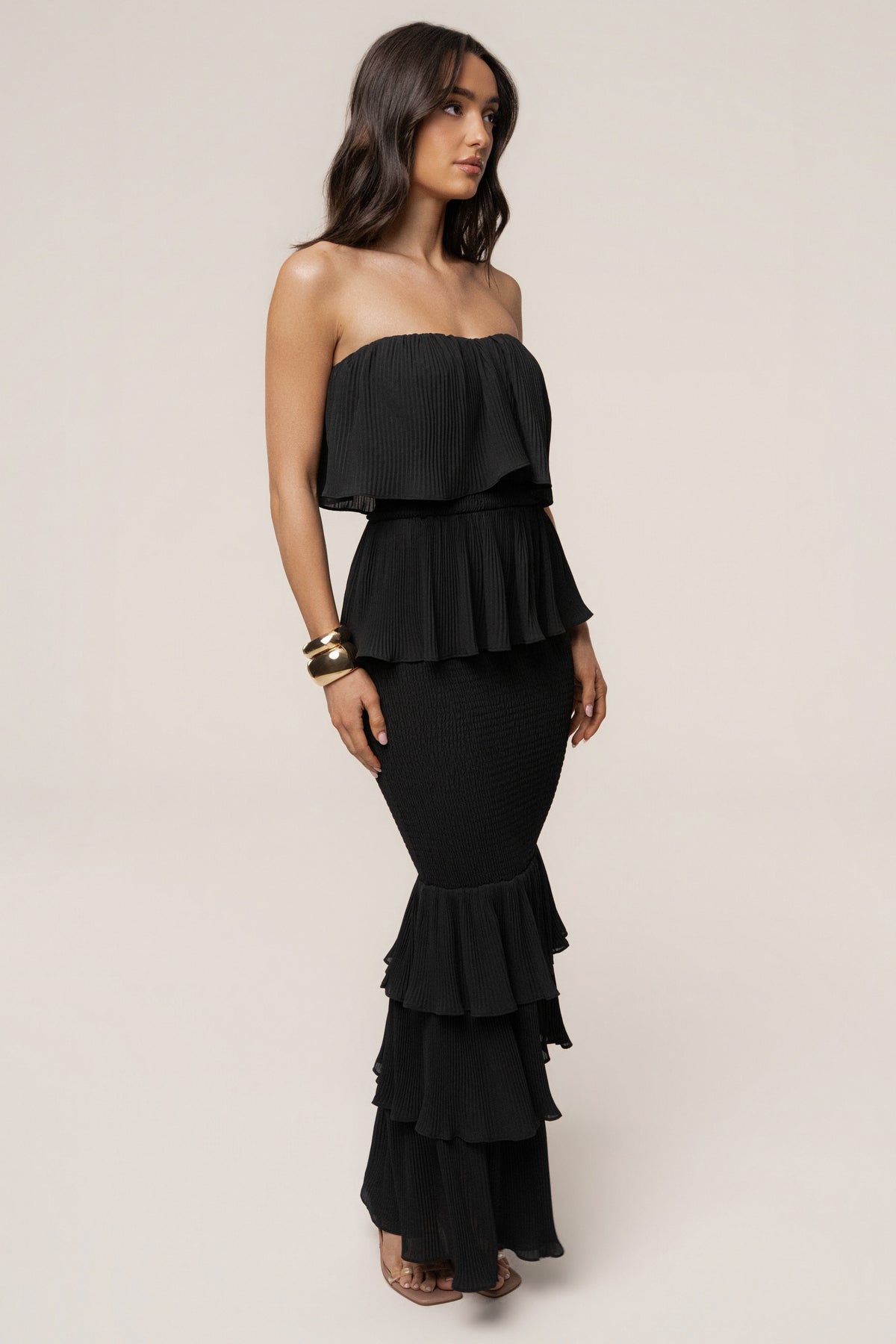 Black Casa Blanca Ruffle Dress